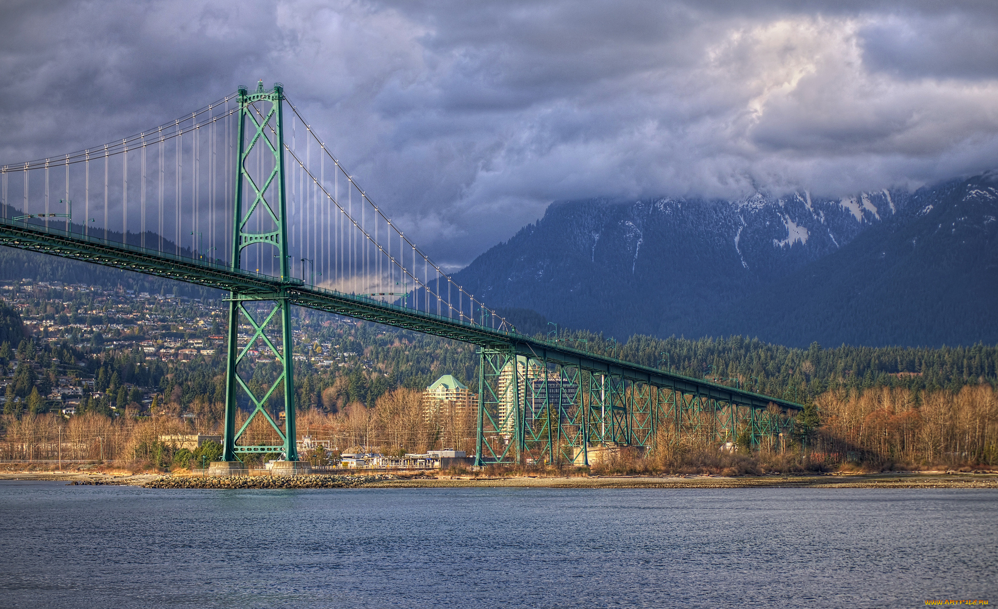 bridge, to, darkness, города, -, мосты, мост, река, горы