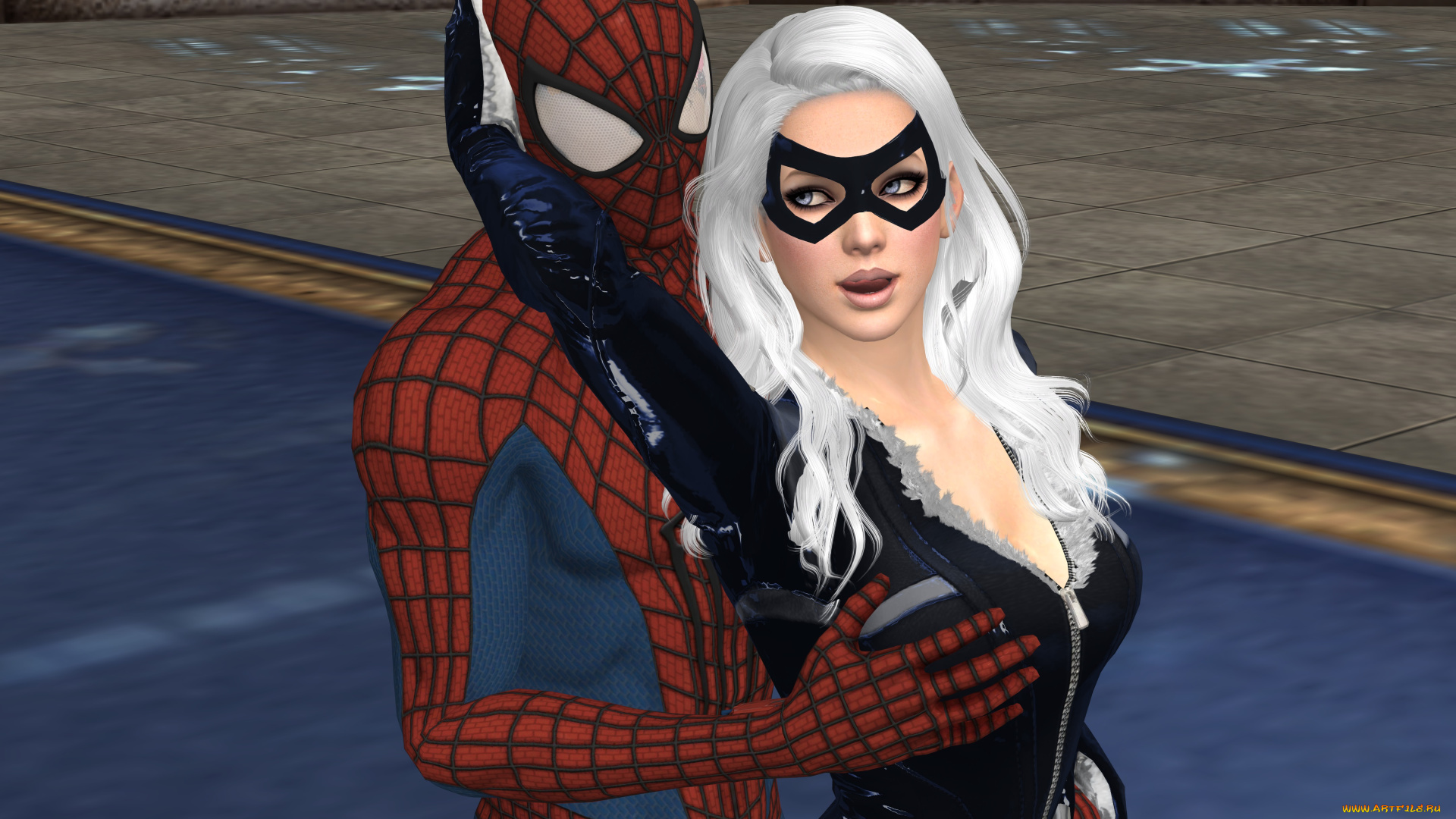 3д, графика, фантазия, , fantasy, человек, паук, маска, взгляд, девушка, фон