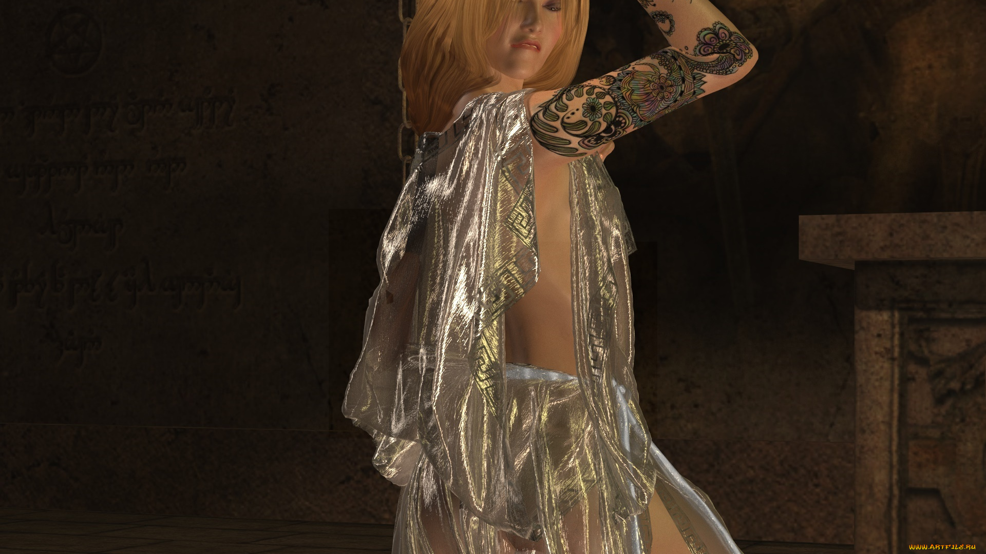 3д, графика, люди, , people, девушка, взгляд, фон, тату