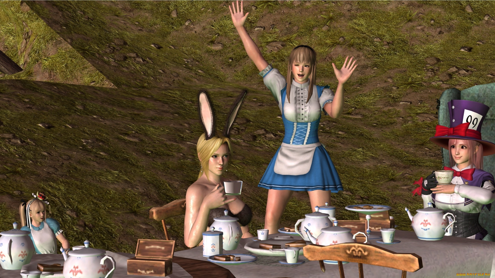 3д, графика, люди, , people, девушки, взгляд, фон