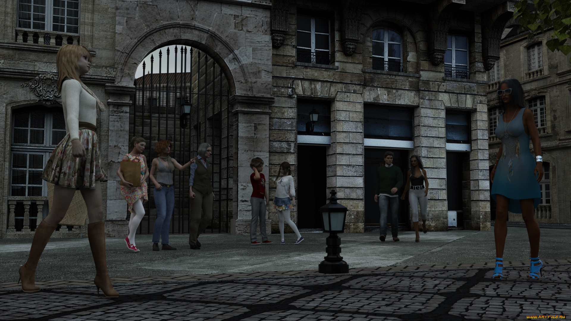 3д, графика, люди, , people, улица, люди