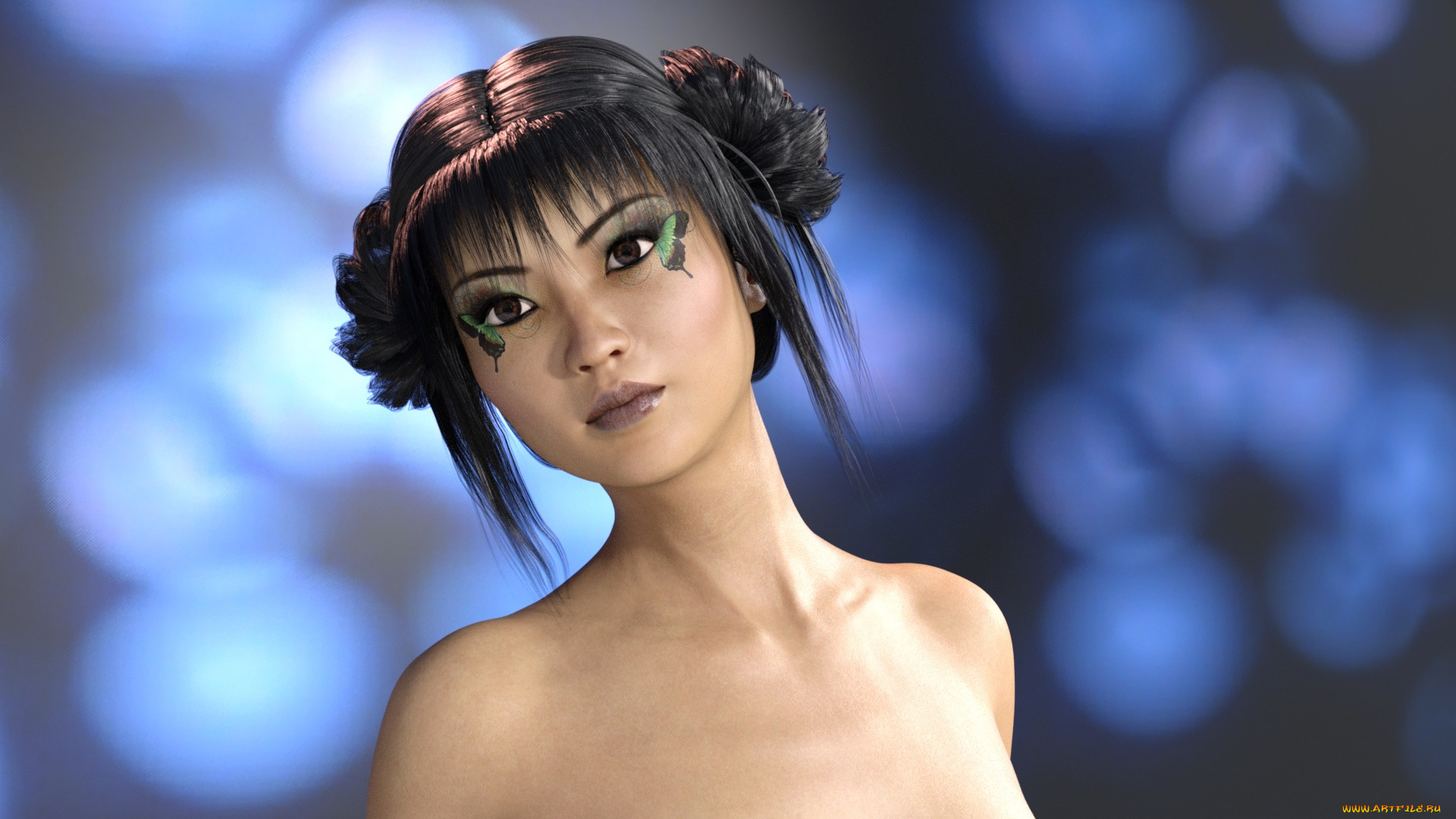 3д, графика, портрет, , portraits, фон, девушка, взгляд