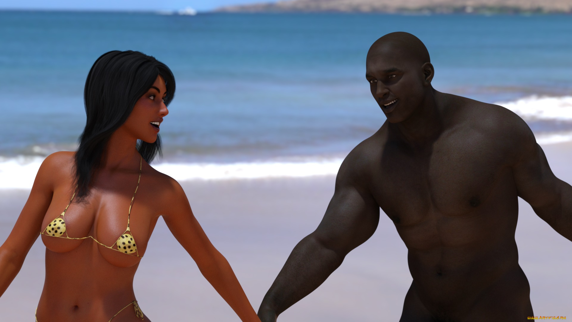 3д, графика, романтика, , romantics, взгляд, девушка, фон, парень