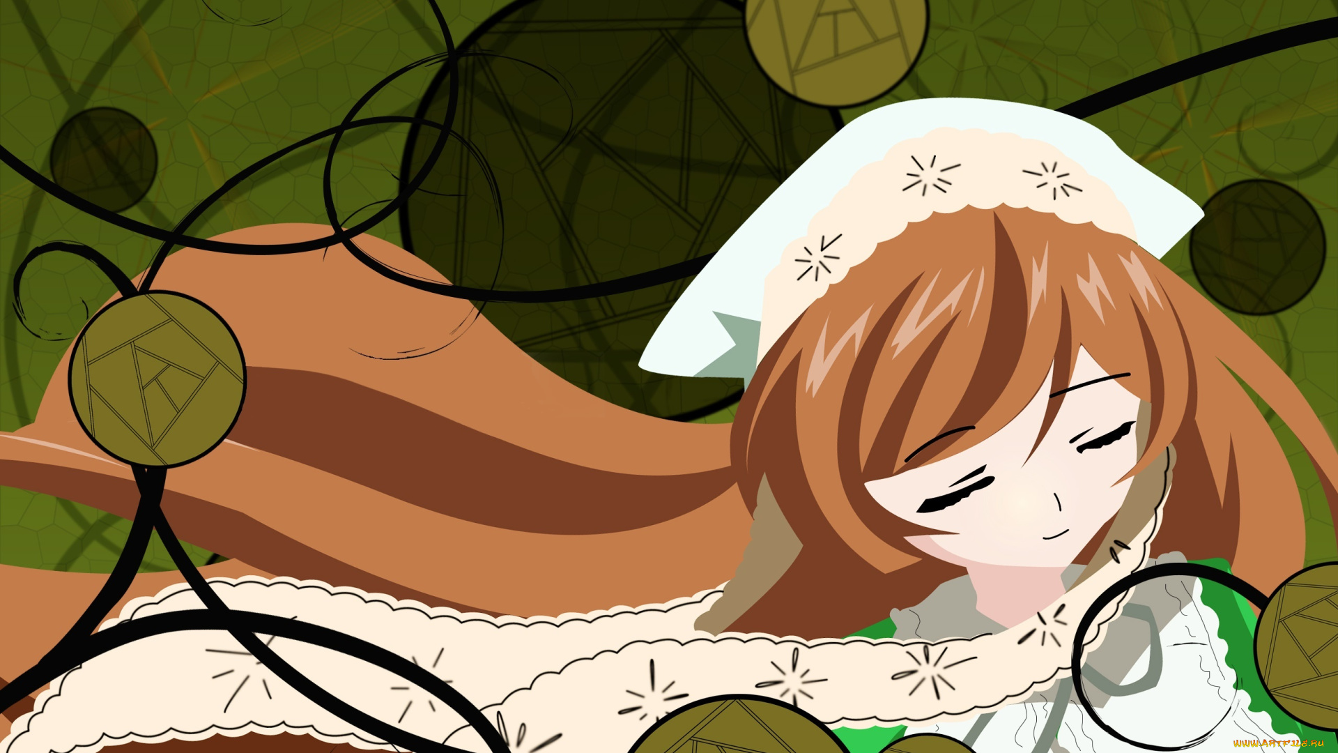 аниме, rozen, maiden, девушка, взгляд, фон