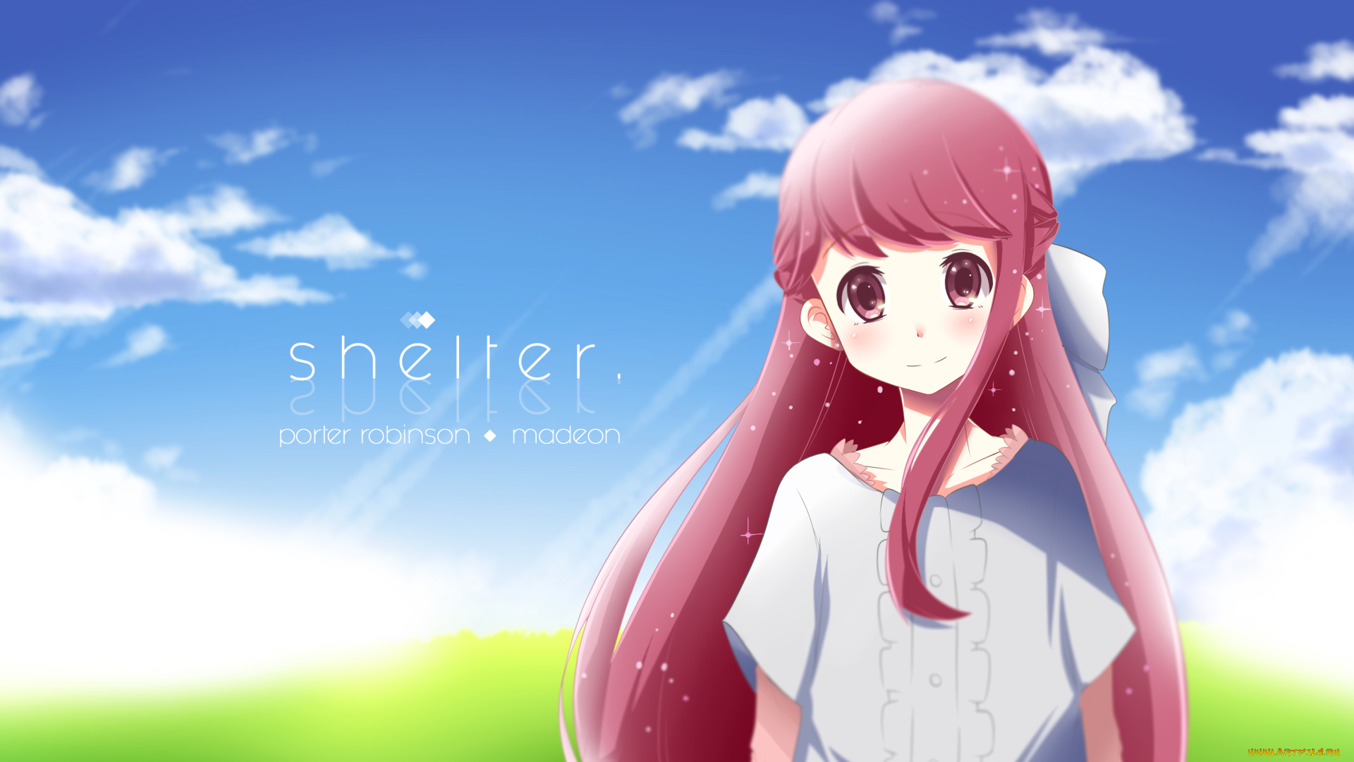 аниме, shelter, фон, взгляд, девушка