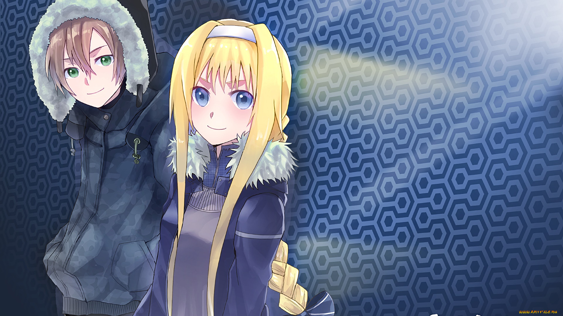 аниме, sword, art, online, взгляд, девушка, фон