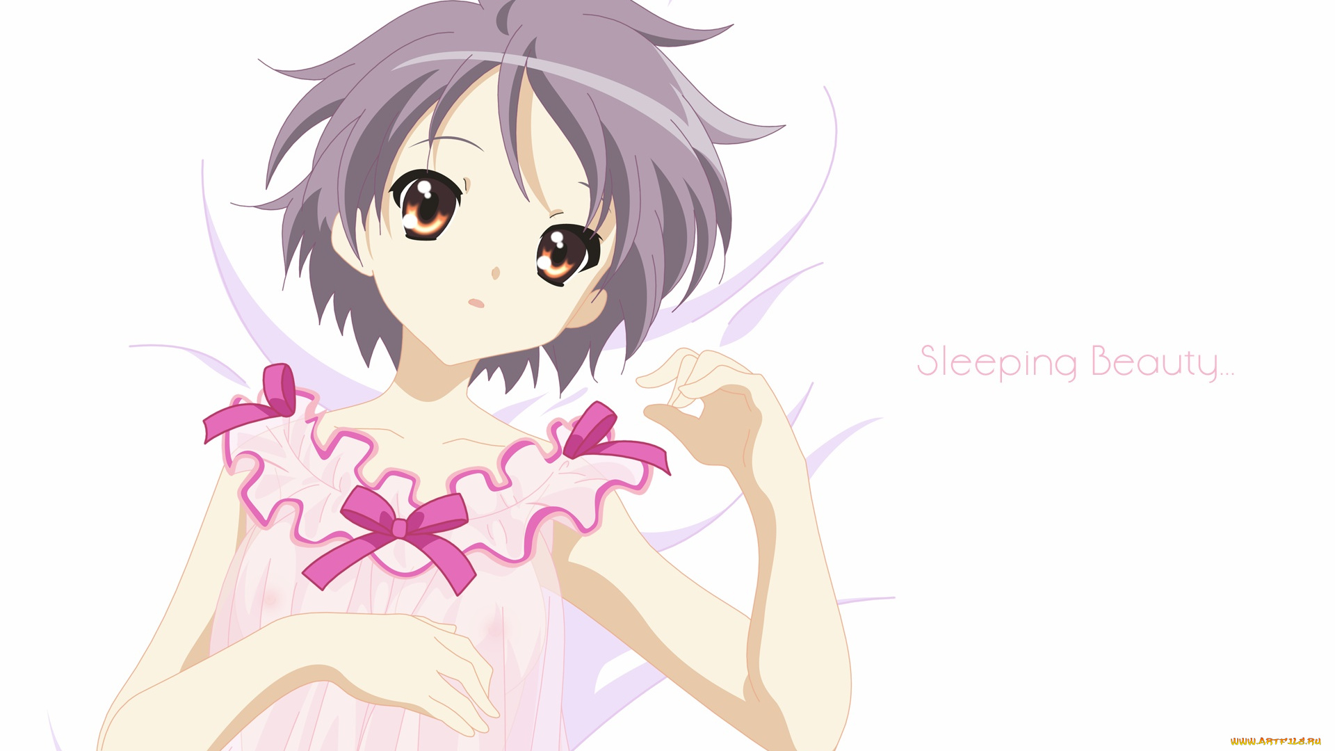 аниме, the, melancholy, of, haruhi, suzumiya, девушка, взгляд, фон