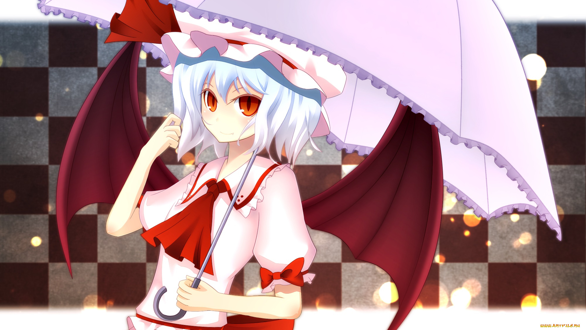 аниме, touhou, фон, взгляд, девушка