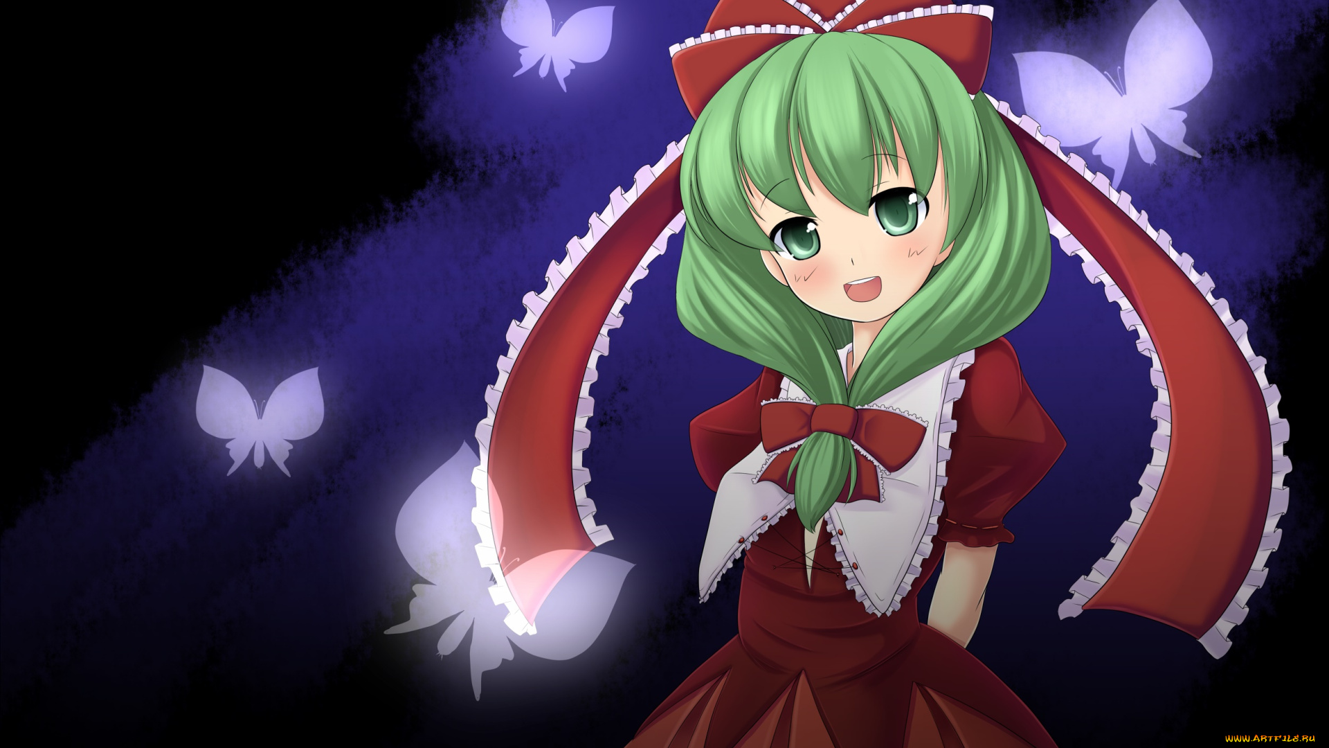 аниме, touhou, фон, взгляд, девушка