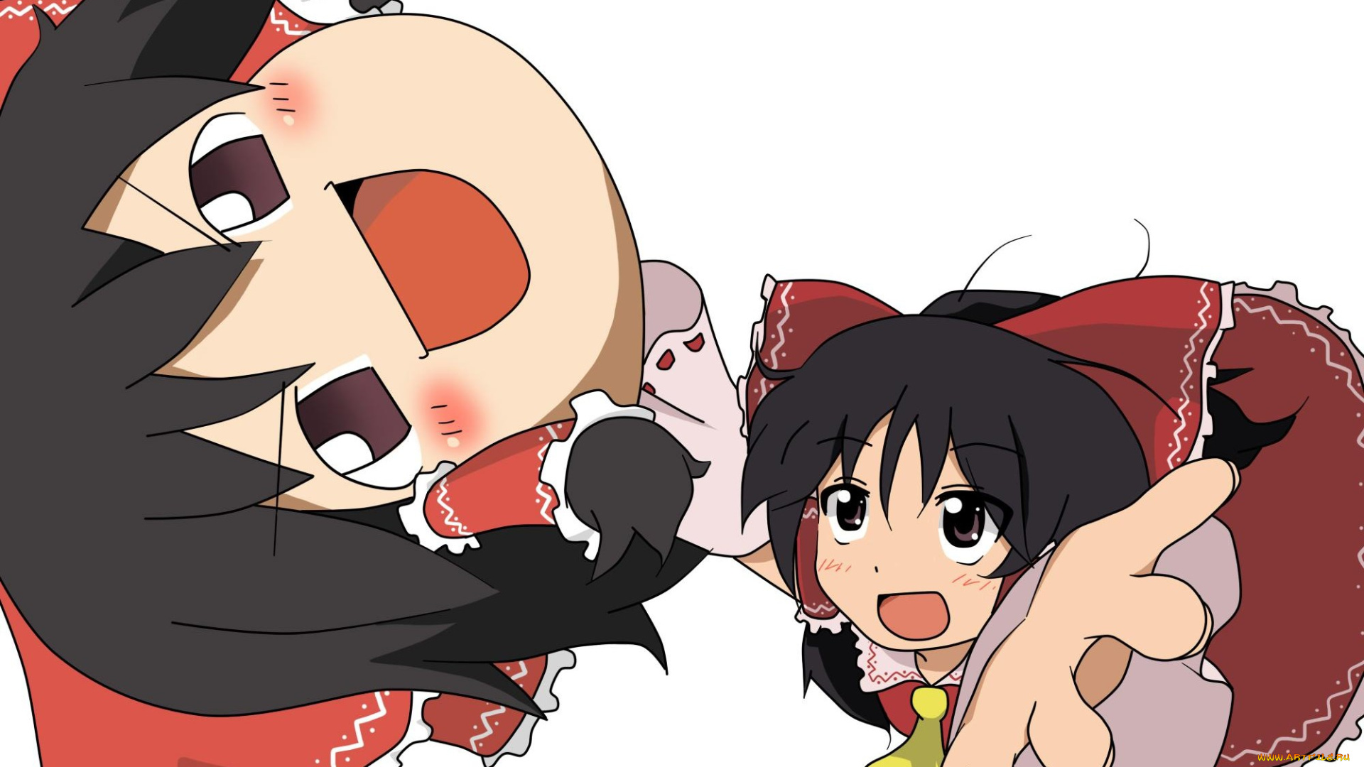 аниме, touhou, взгляд, девушка, фон