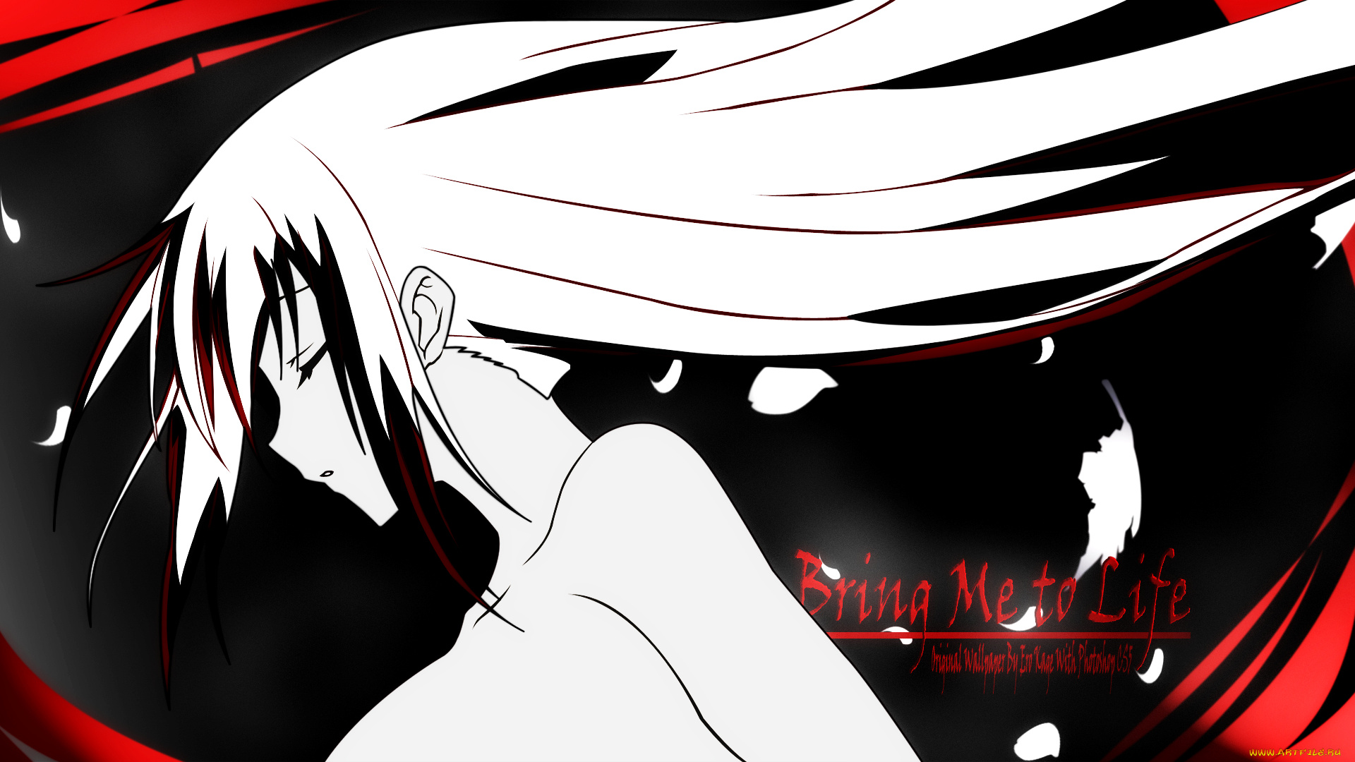 аниме, unknown, , другое, девушка, взгляд, фон