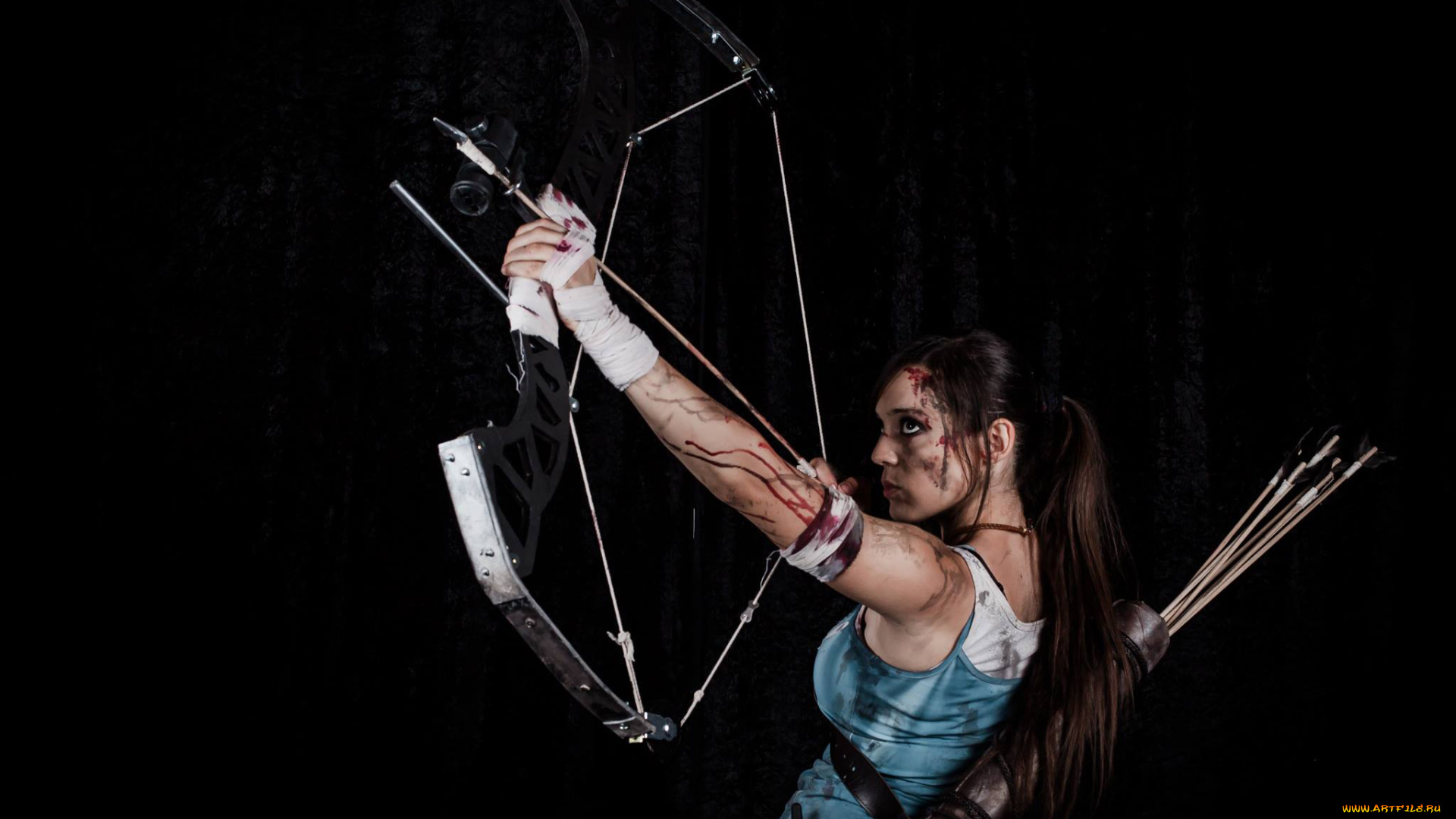 разное, cosplay, , косплей, фон, девушка, стрела, лук, взгляд