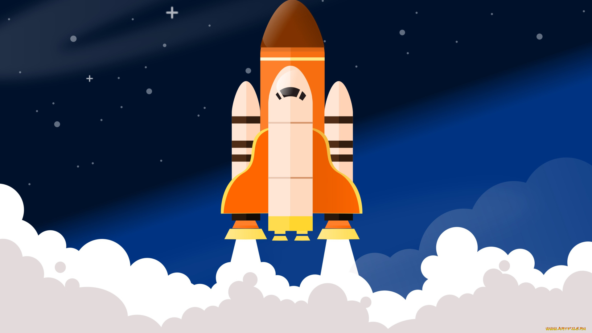 векторная, графика, техника, , equipment, вектор, дым, взлет, звезды, космический, корабль