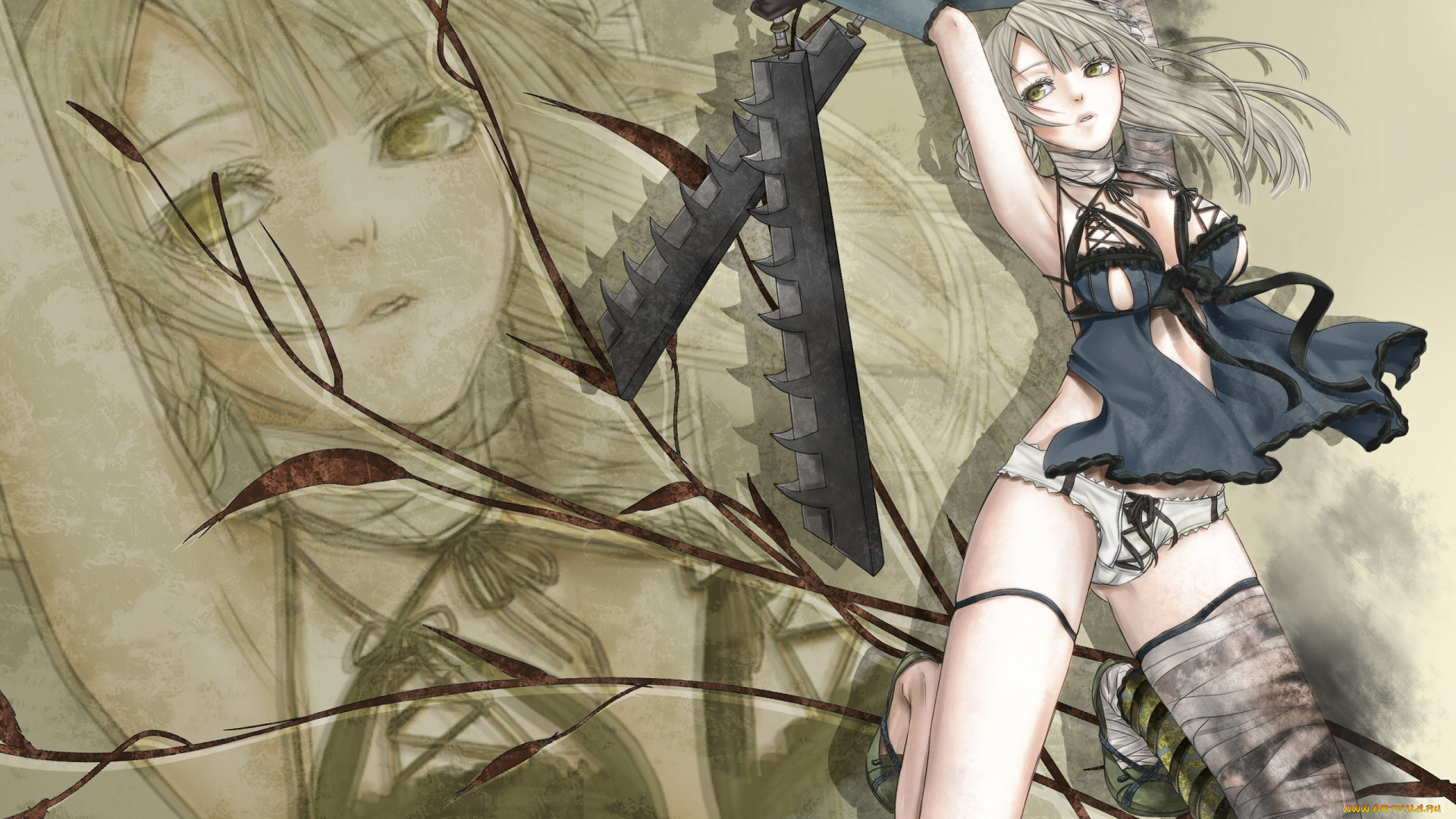 видео, игры, nier, kaine