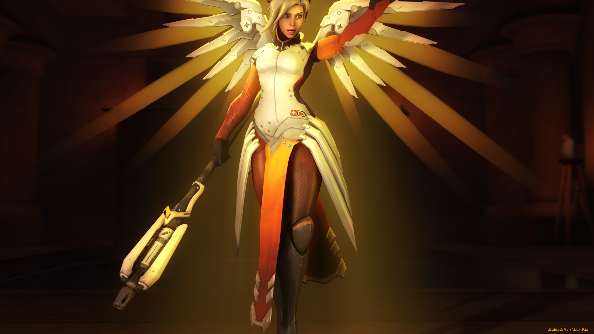 видео, игры, overwatch, взгляд, девушка, фон