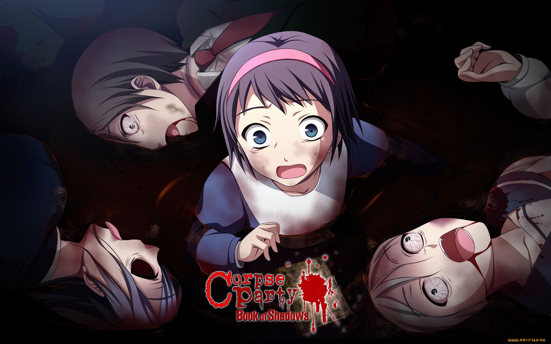 аниме, corpse, party, взгляд, фон, девушки