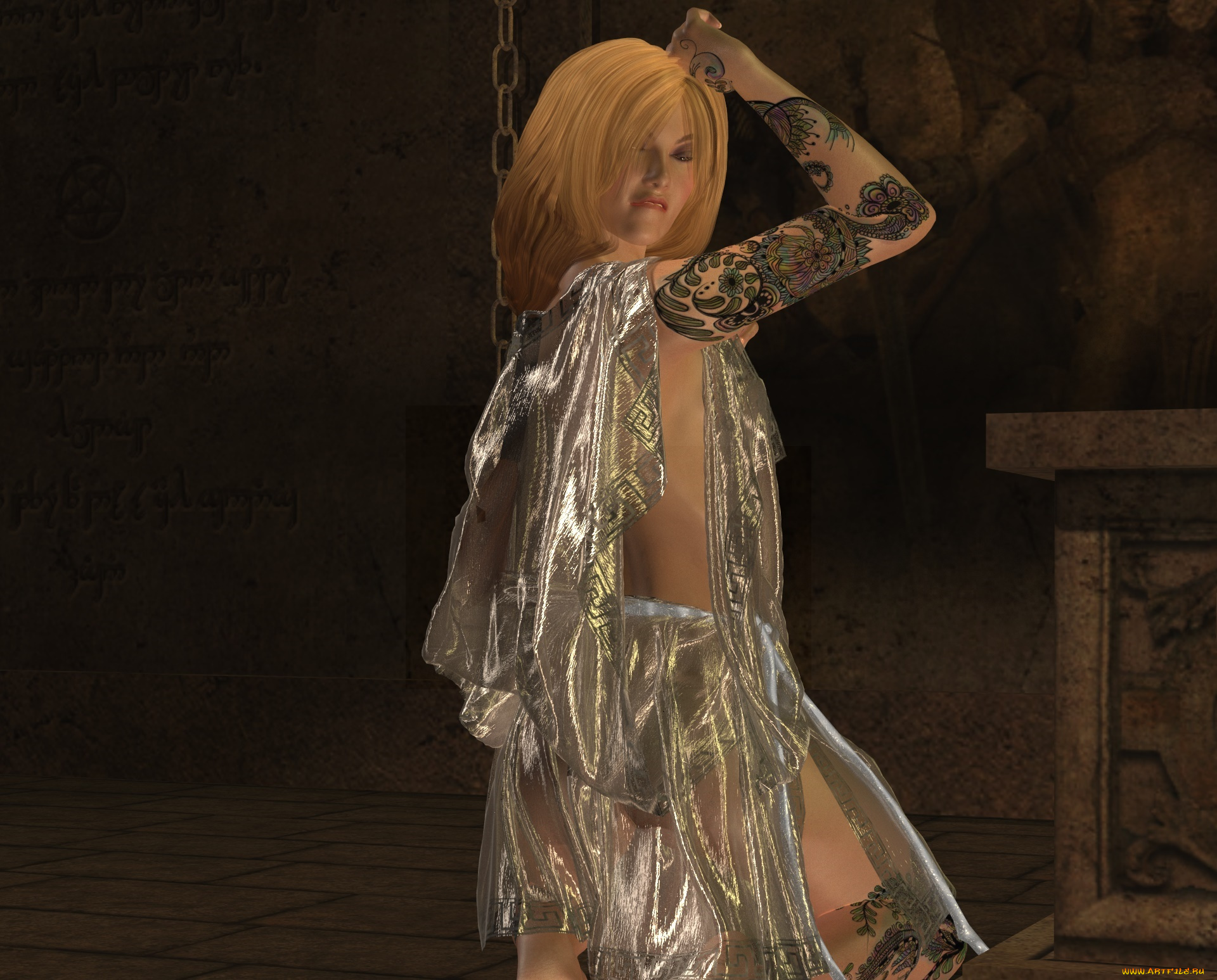 3д, графика, люди, , people, девушка, взгляд, фон, тату