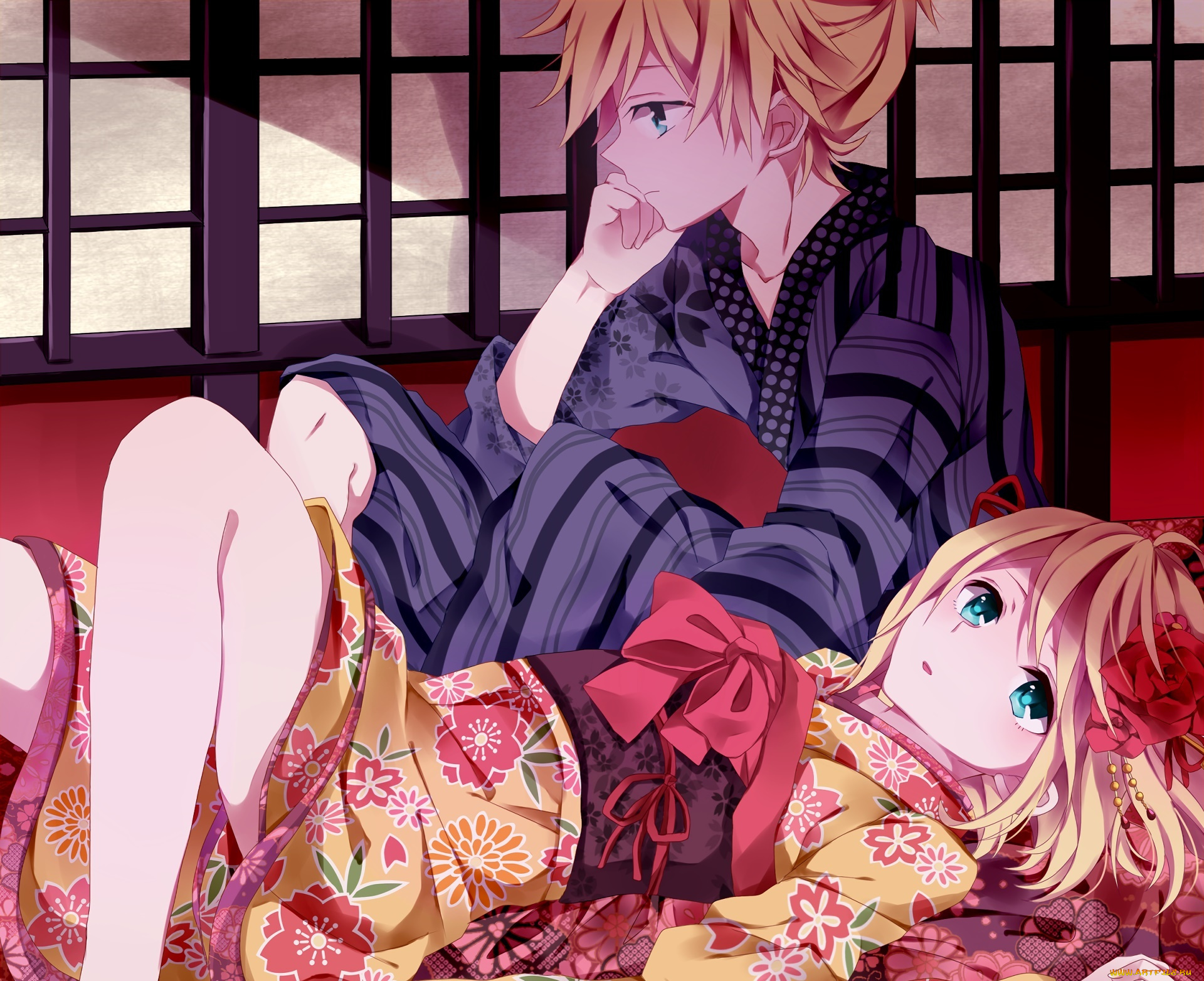 аниме, vocaloid, взгляд, девушка, фон