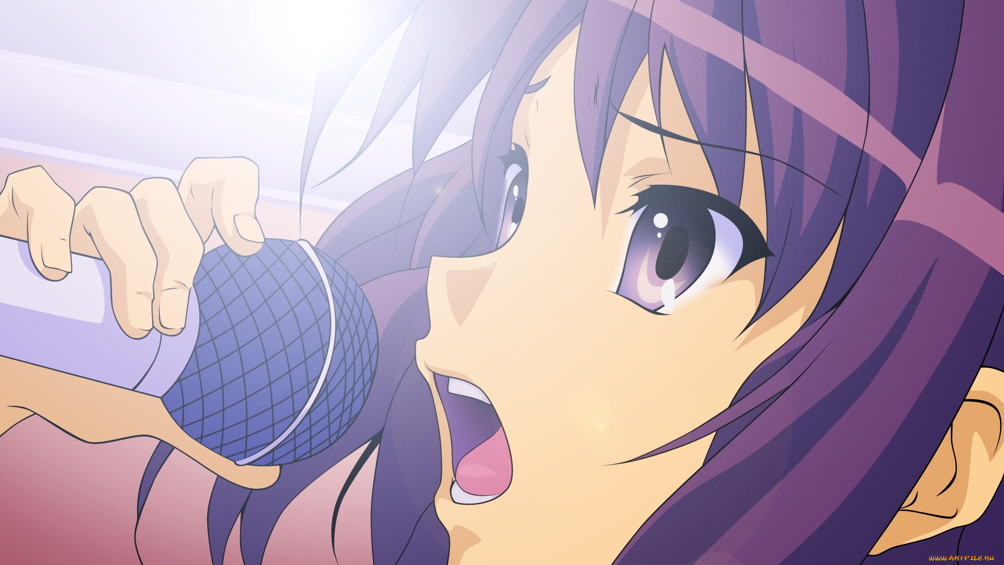 аниме, the, melancholy, of, haruhi, suzumiya, девушка, взгляд, фон