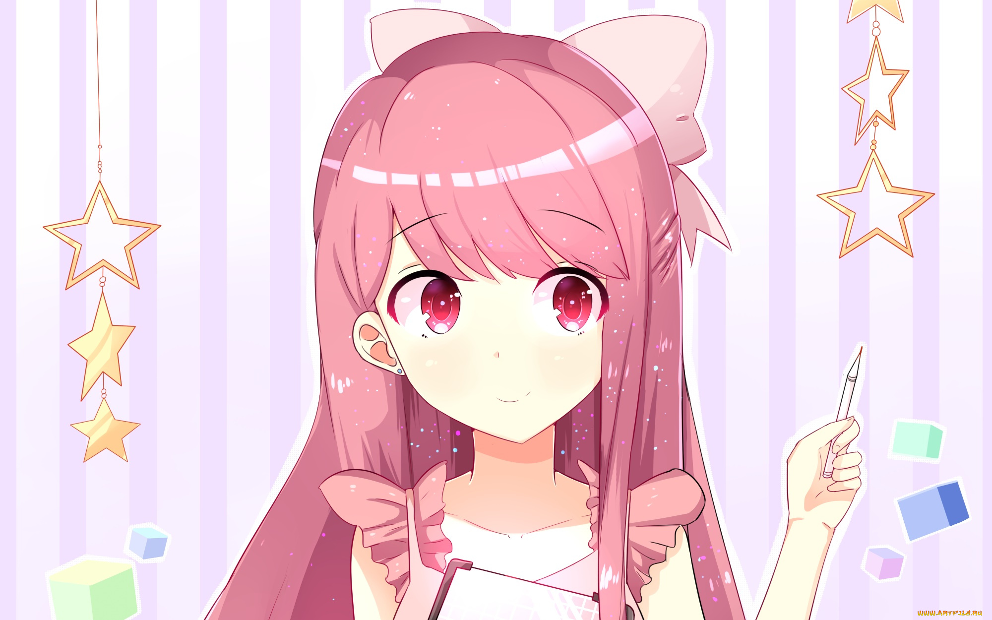 аниме, shelter, девушка, взгляд, фон