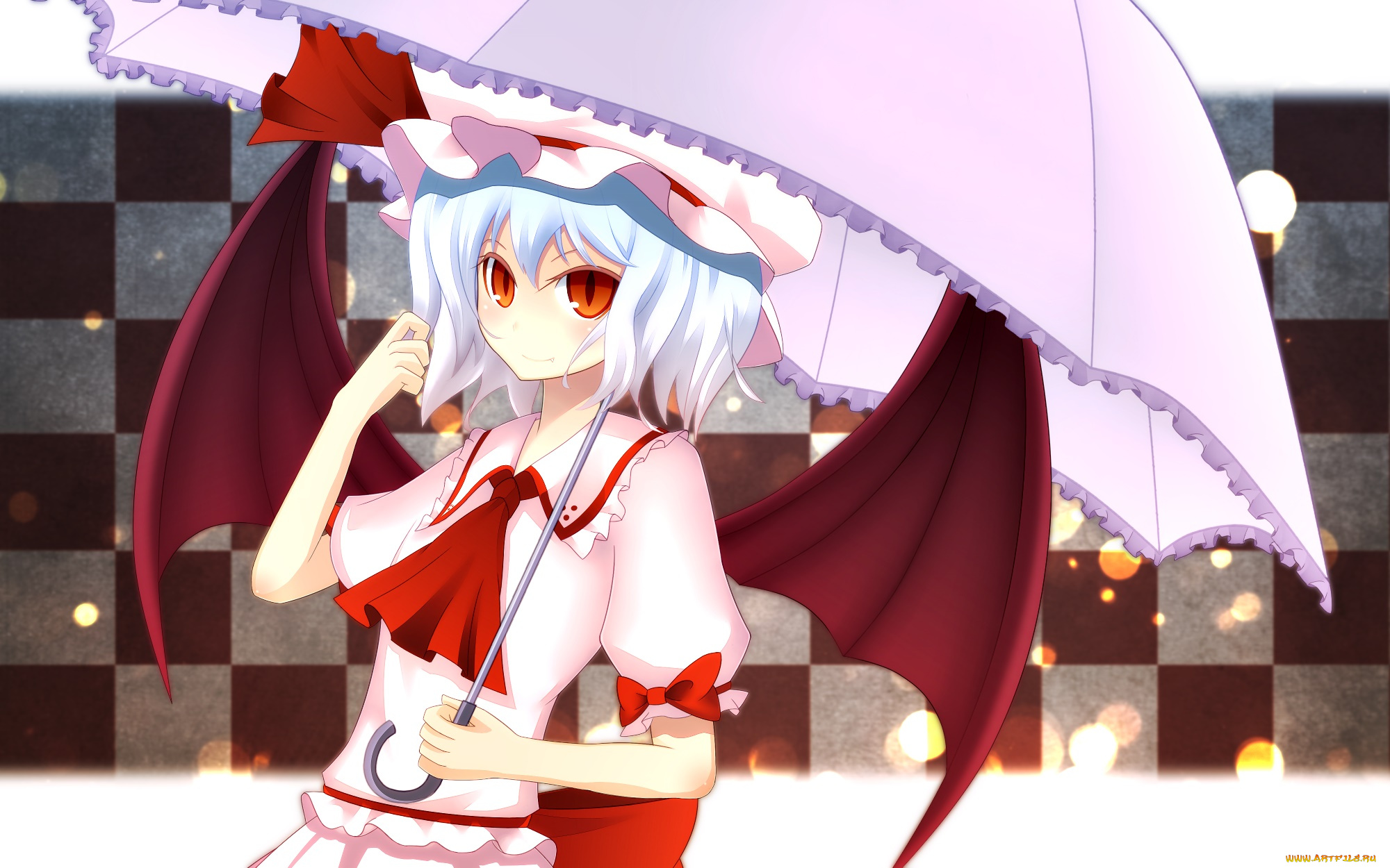 аниме, touhou, фон, взгляд, девушка