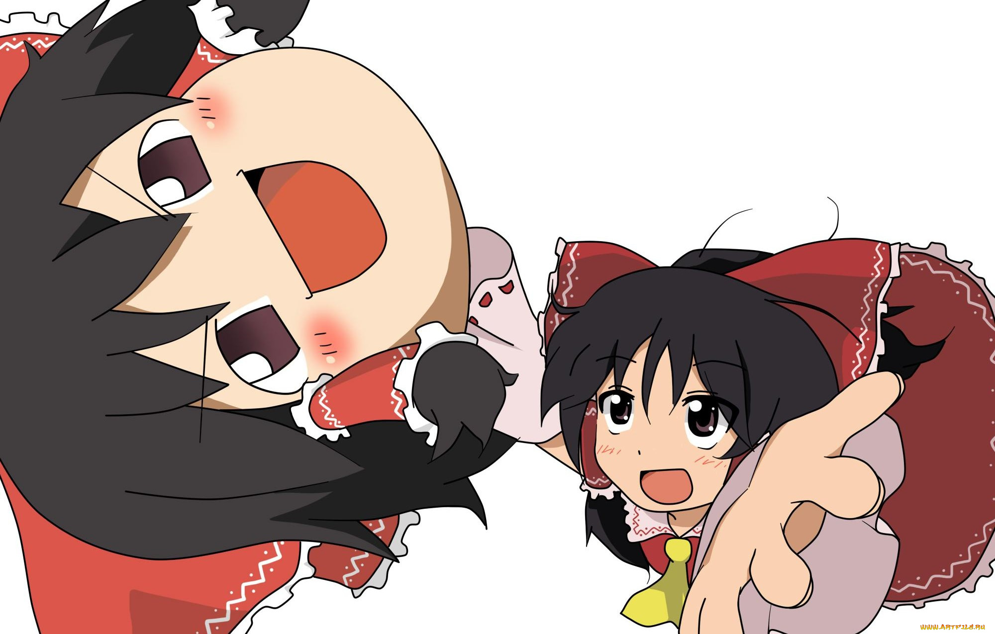 аниме, touhou, взгляд, девушка, фон