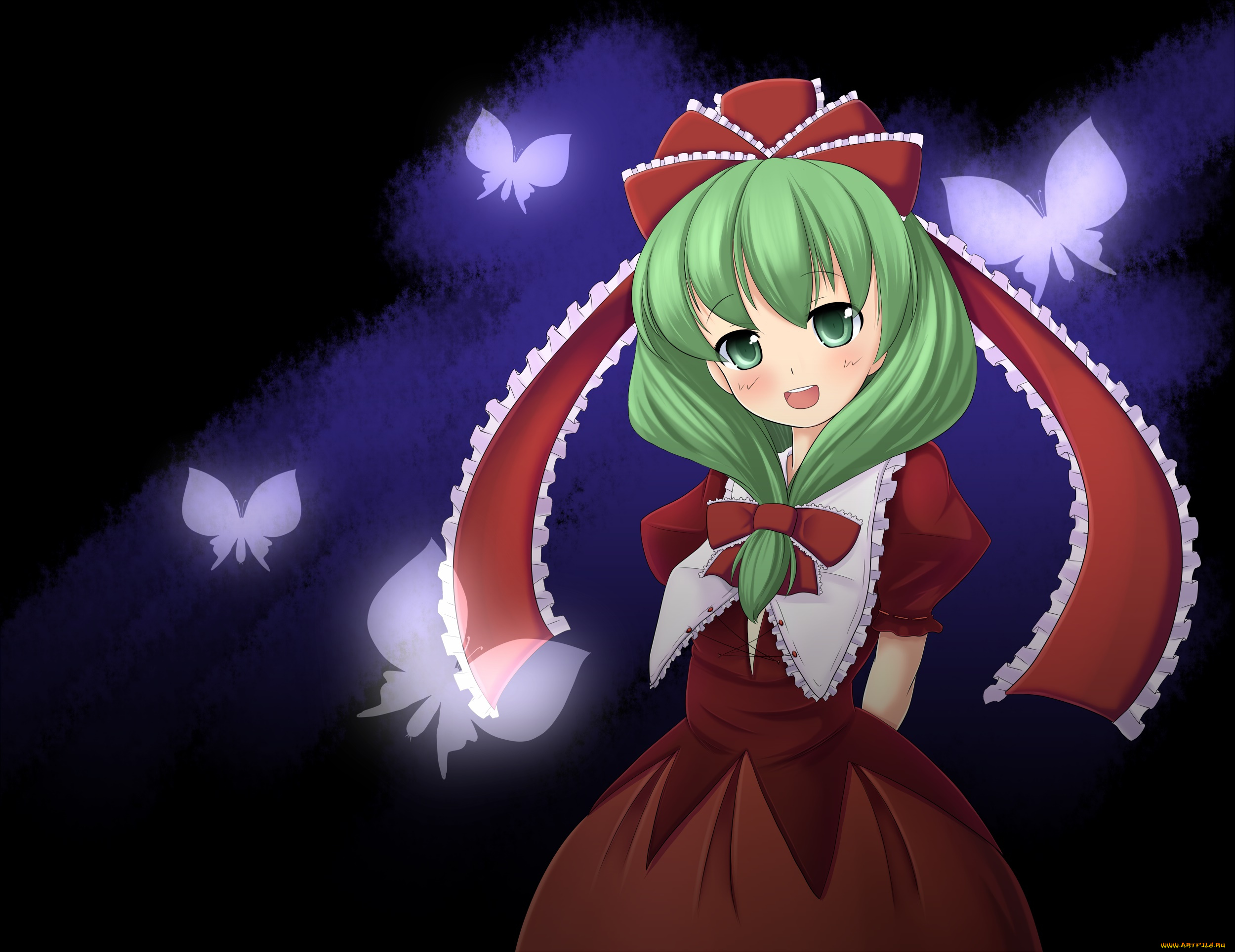 аниме, touhou, фон, взгляд, девушка