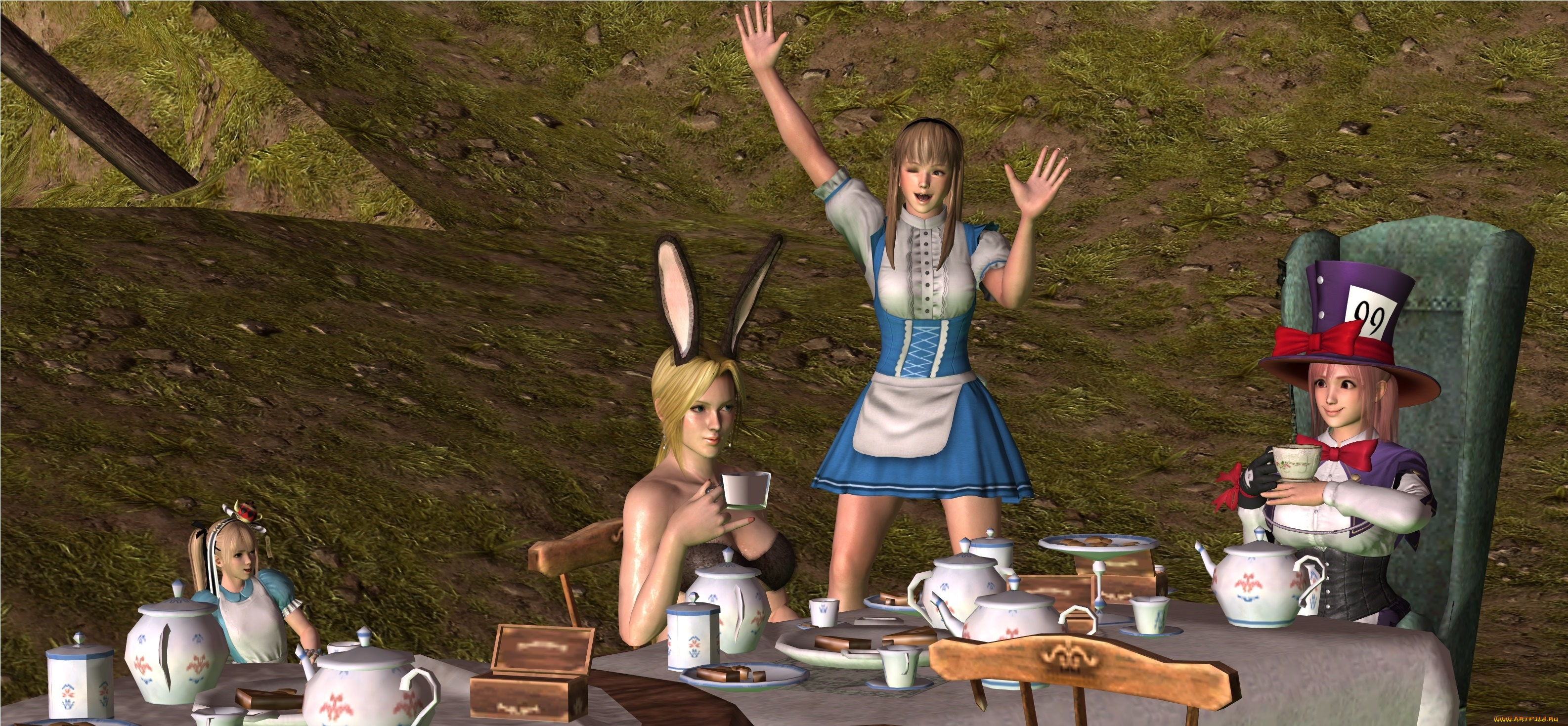 3д, графика, люди, , people, девушки, взгляд, фон