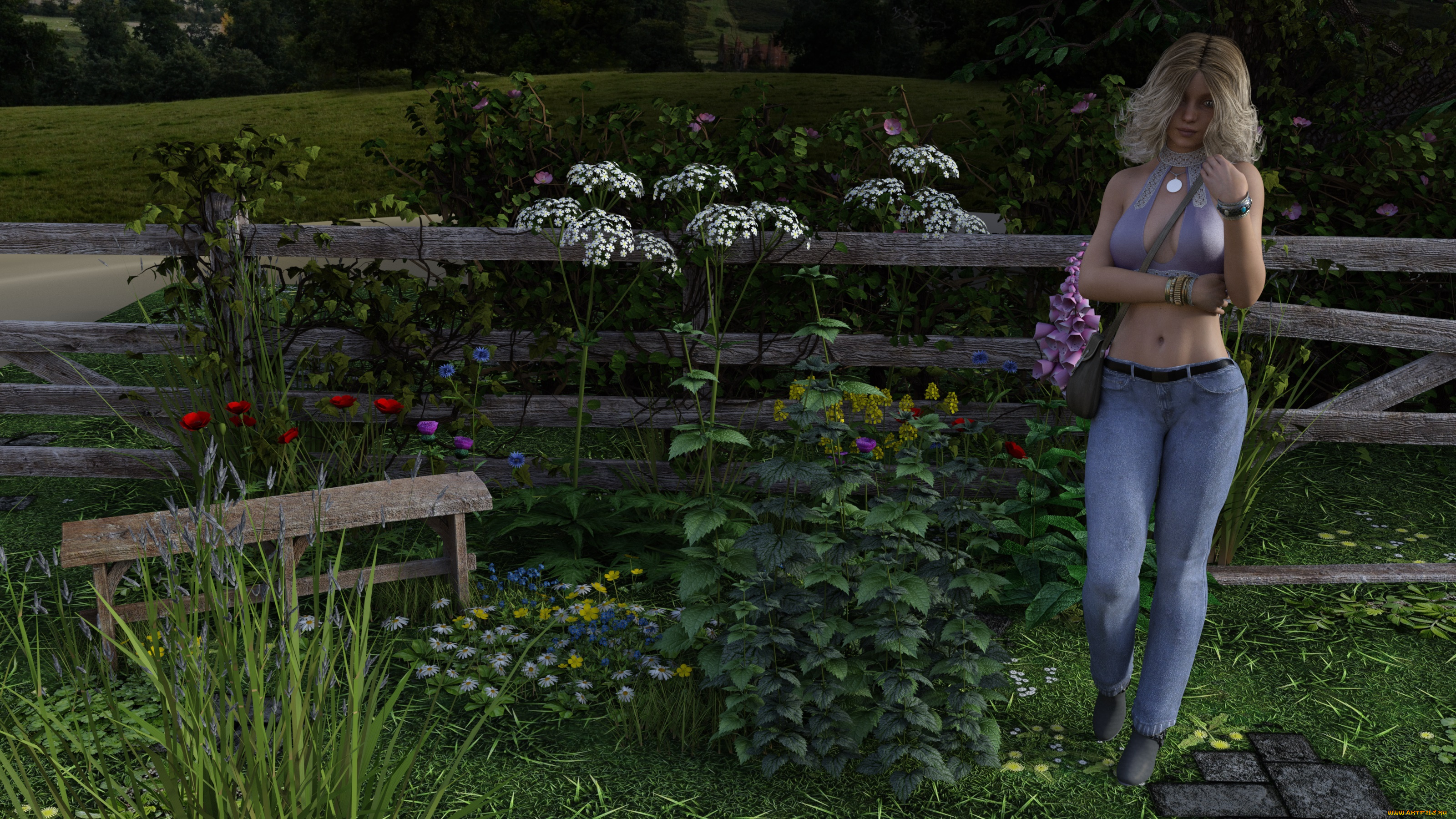 3д, графика, люди, , people, девушка, взгляд, фон