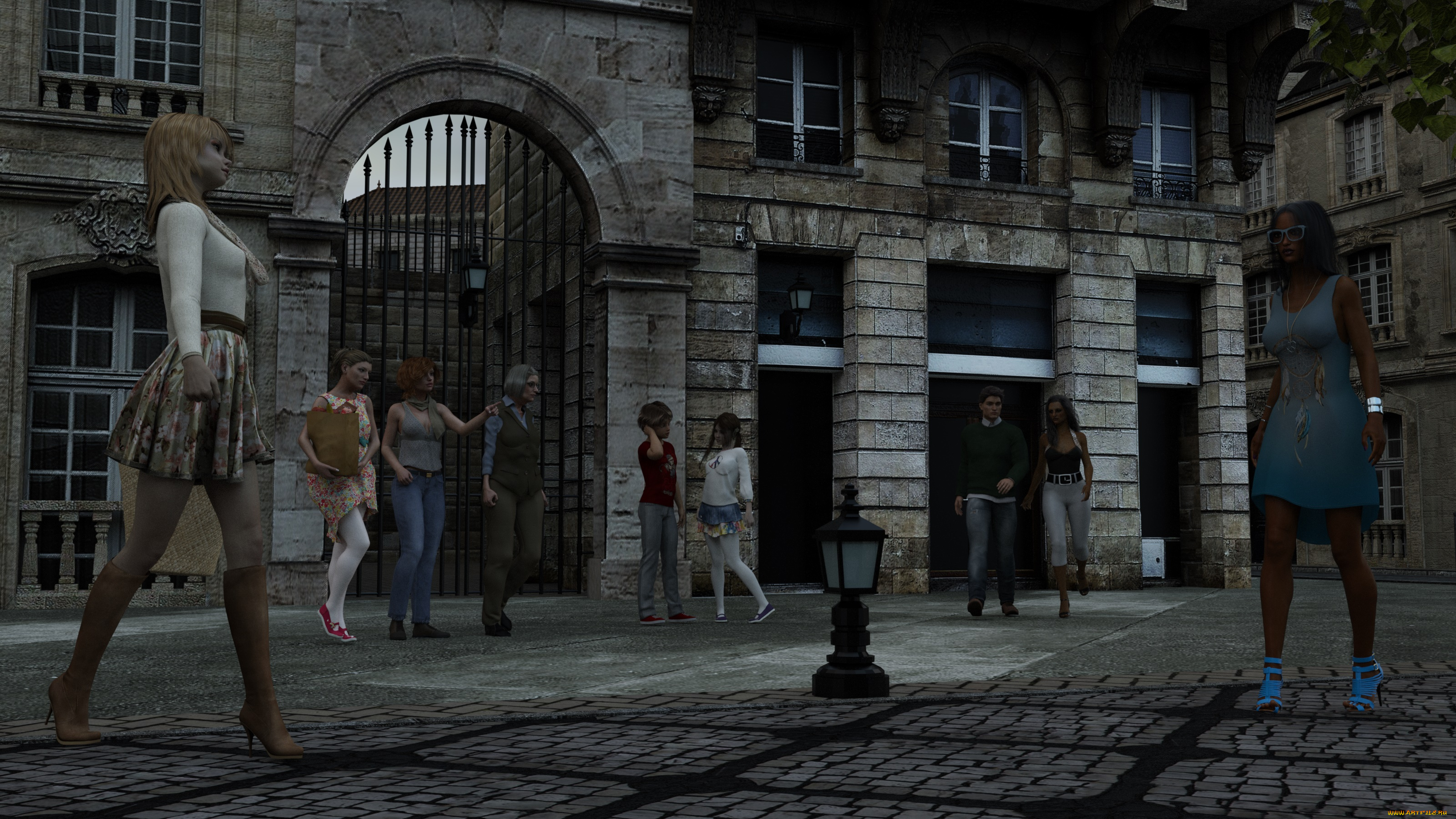 3д, графика, люди, , people, улица, люди