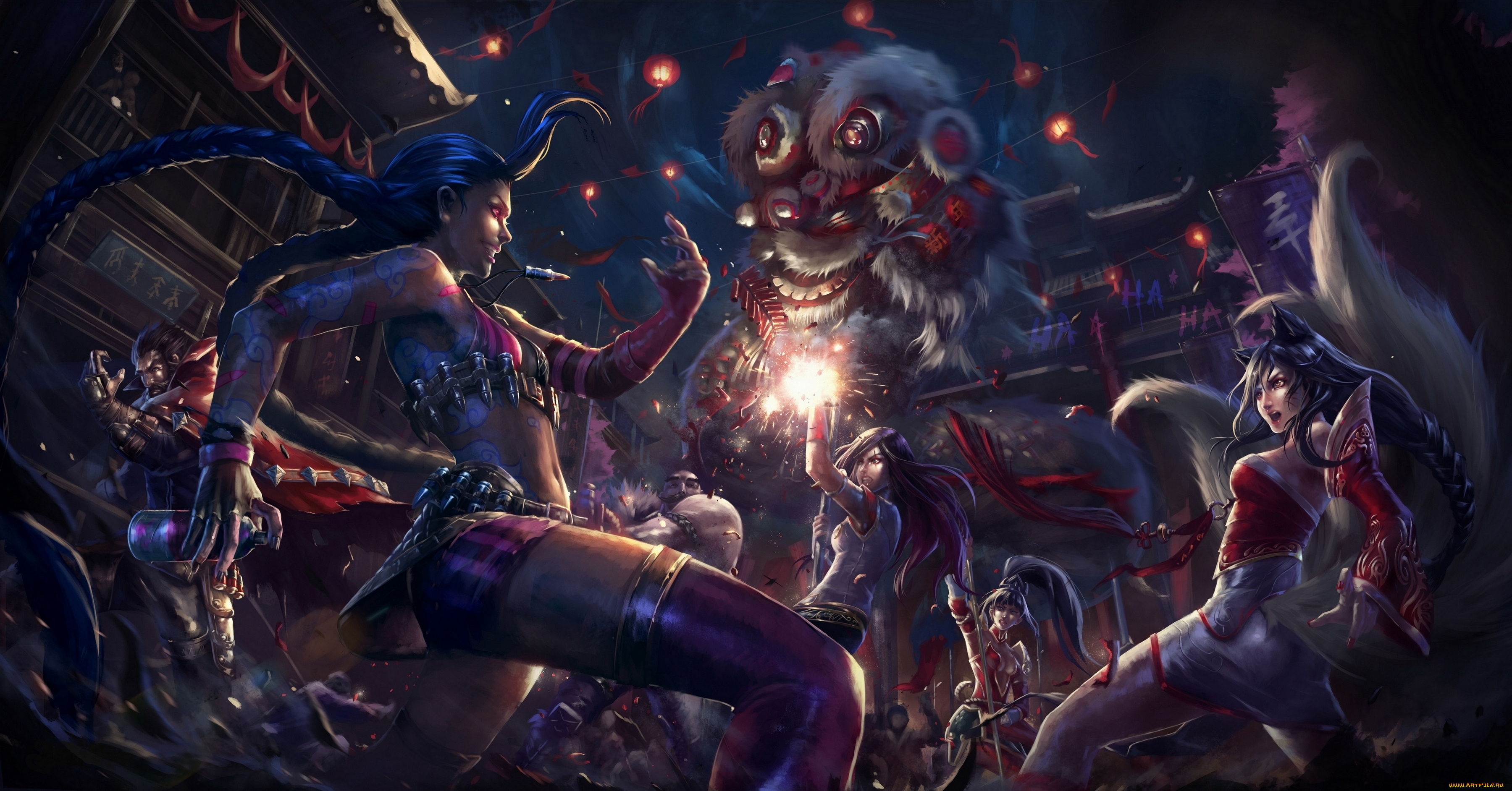 видео, игры, league, of, legends, ролевая, league, of, legends, action, jinx, ahri, taima, dotaemon