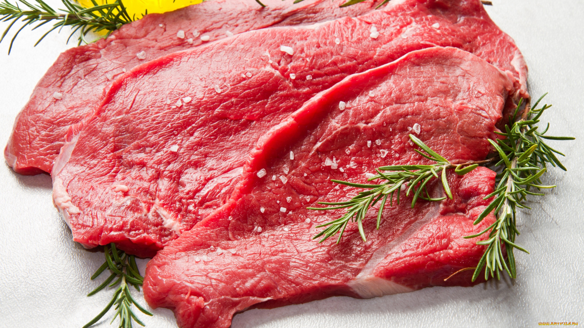 еда, мясные, блюда, мясо, свежее, соль, розмарин