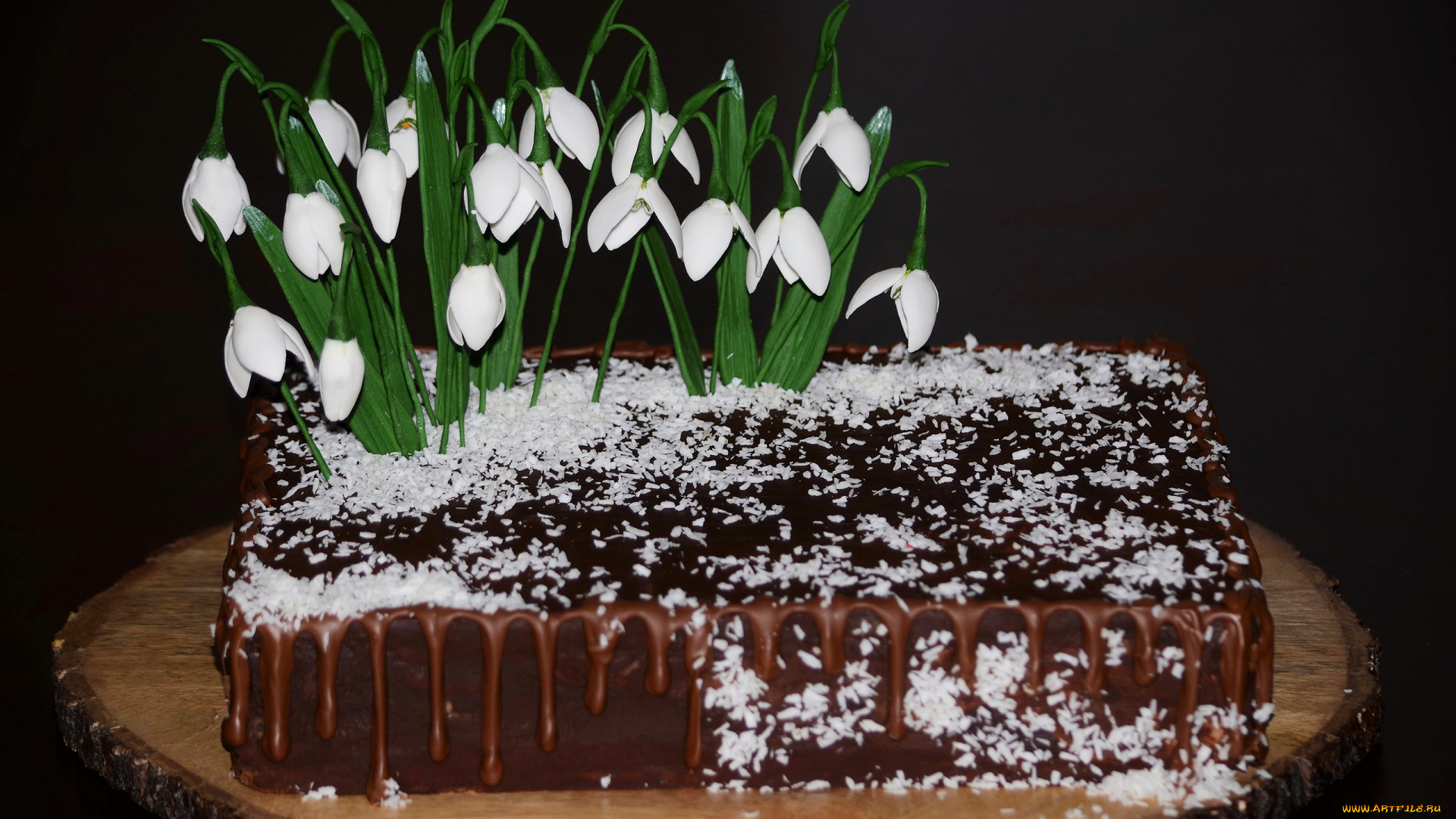 еда, торты, глазурь, шоколадный, торт, ландыши