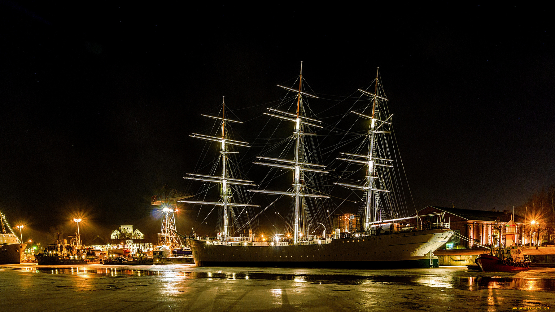 корабли, парусники, паруса, мачты