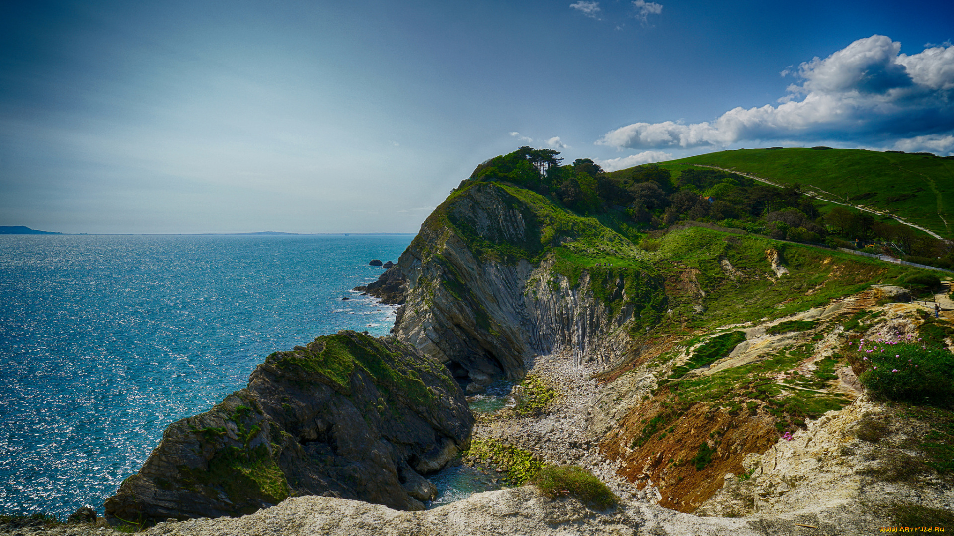 природа, побережье, простор