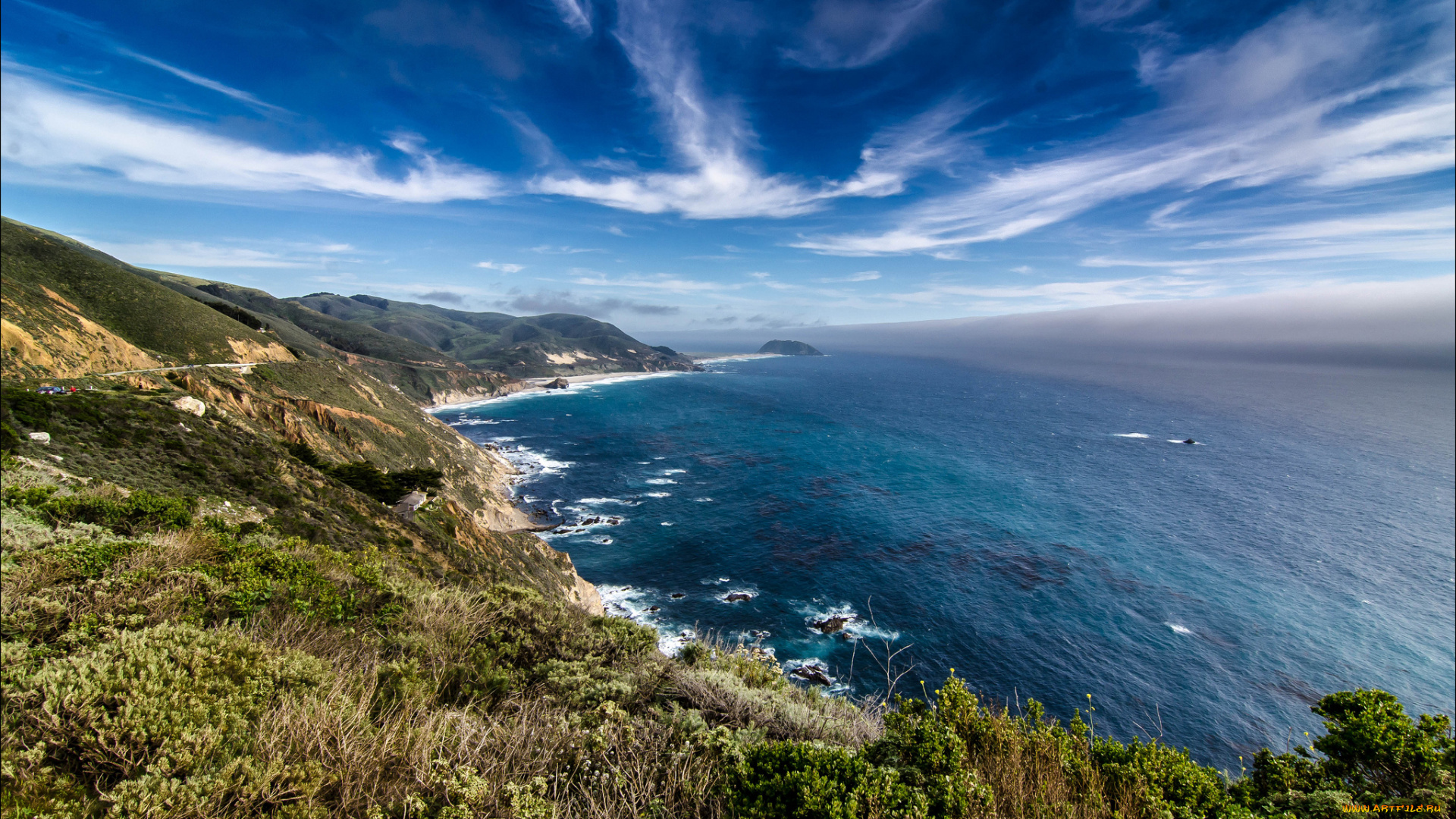 природа, побережье, простор