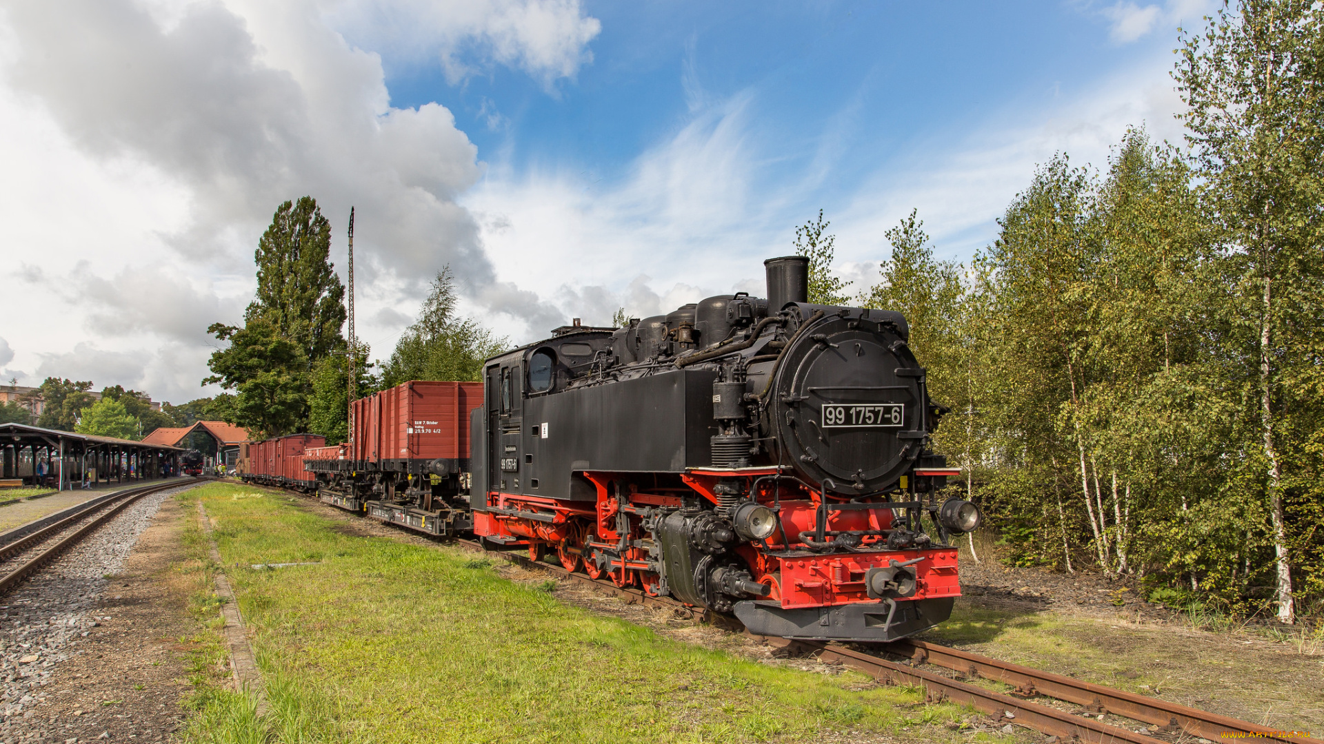 техника, паровозы, локомотив, состав