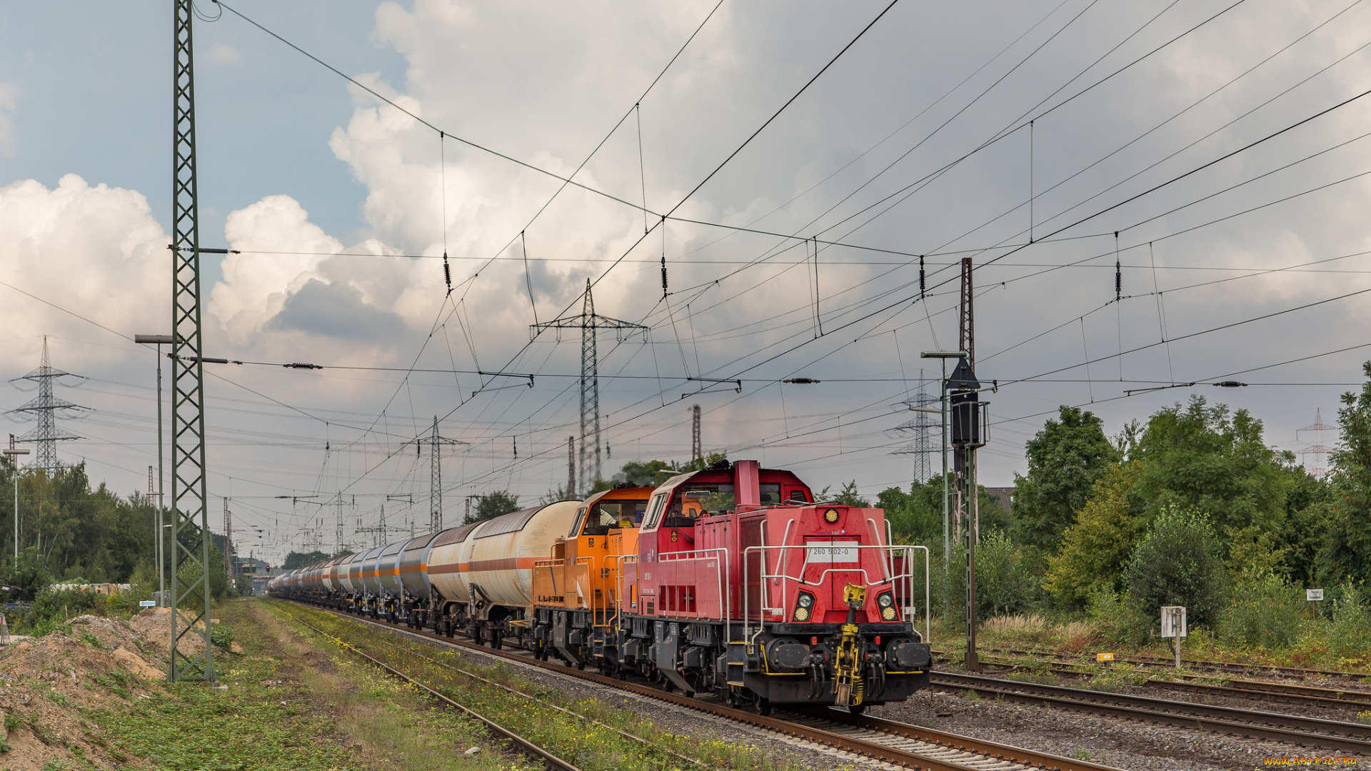 техника, поезда, локомотив, состав