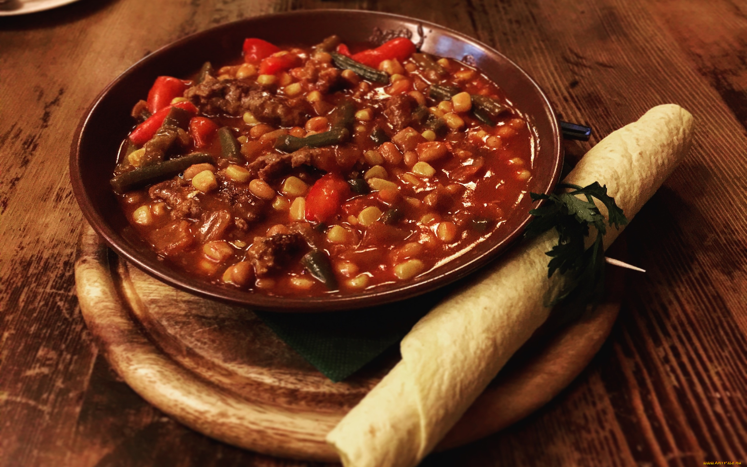 еда, вторые, блюда, лепешка, овощи, рагу, фасоль