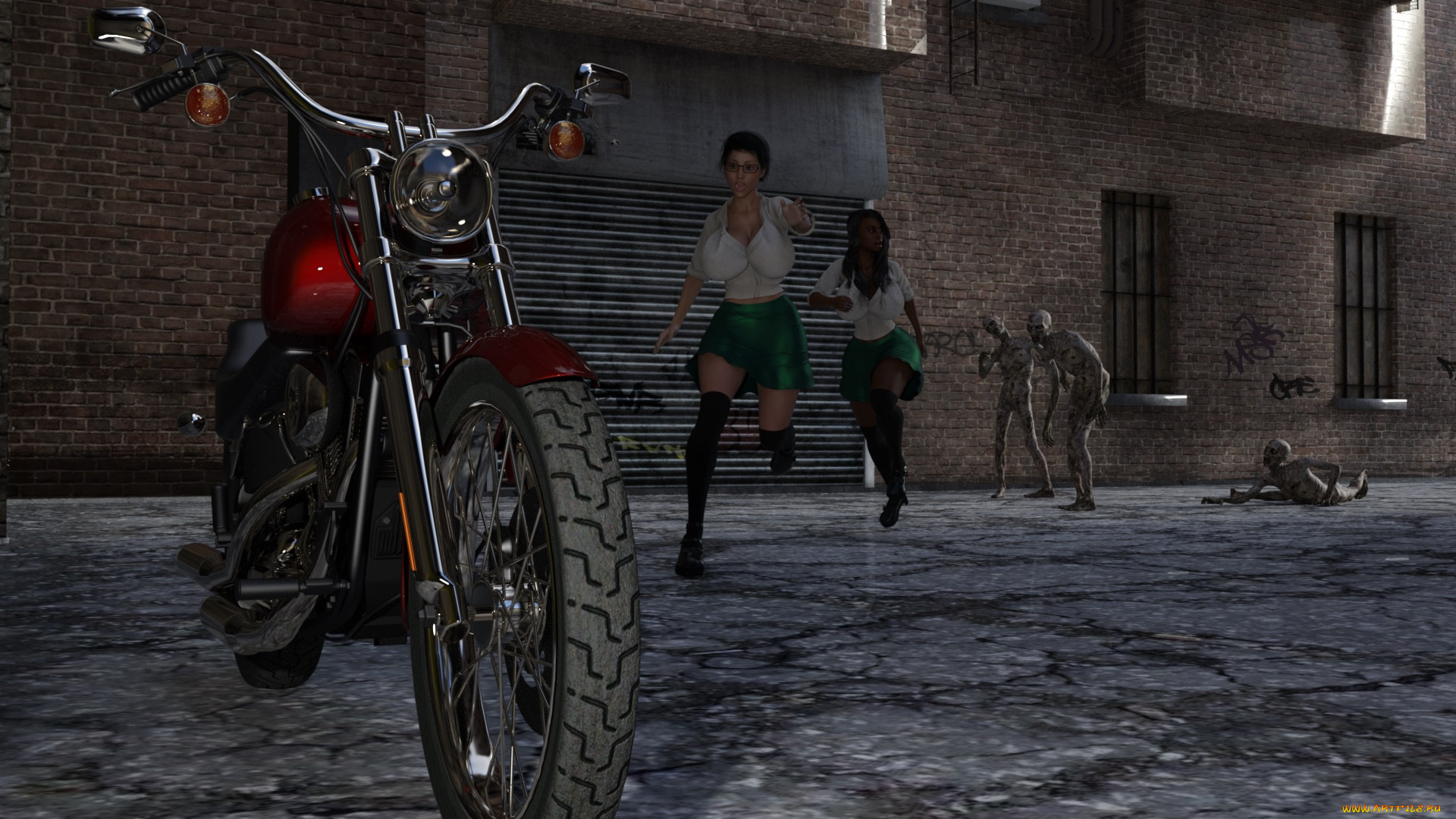 3д, графика, фантазия, , fantasy, девушки, фон, взгляд