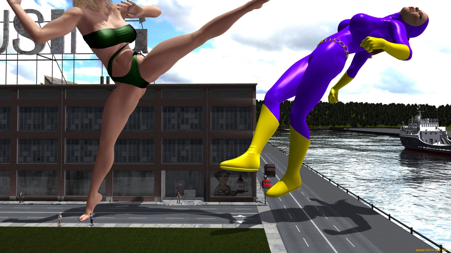 3д, графика, фантазия, , fantasy, фон, взгляд, девушки