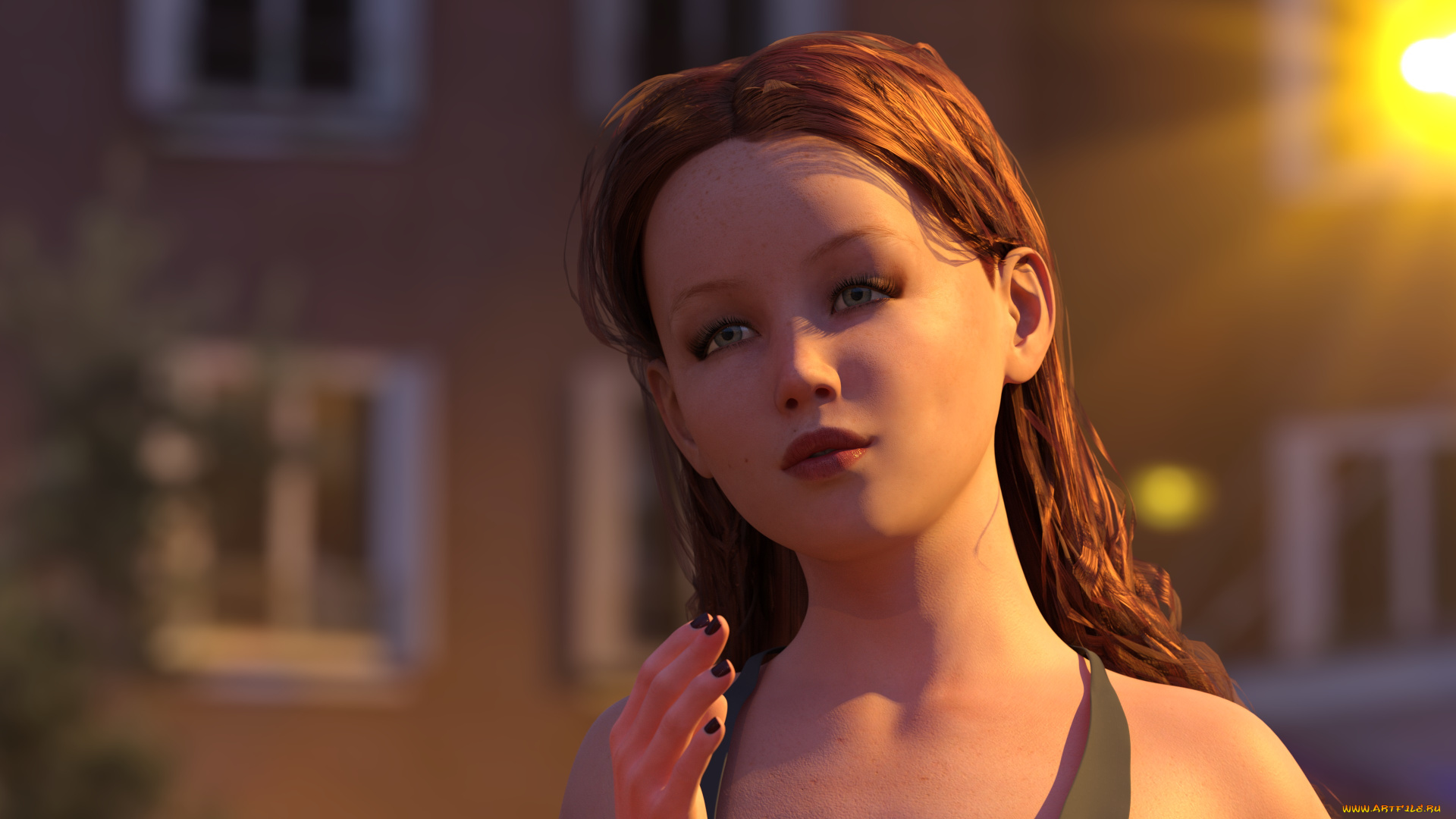 3д, графика, портрет, , portraits, фон, взгляд, девочка