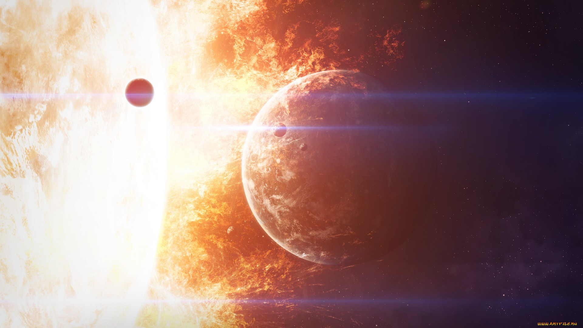 космос, арт, звезды, галактики, вселенная, планета