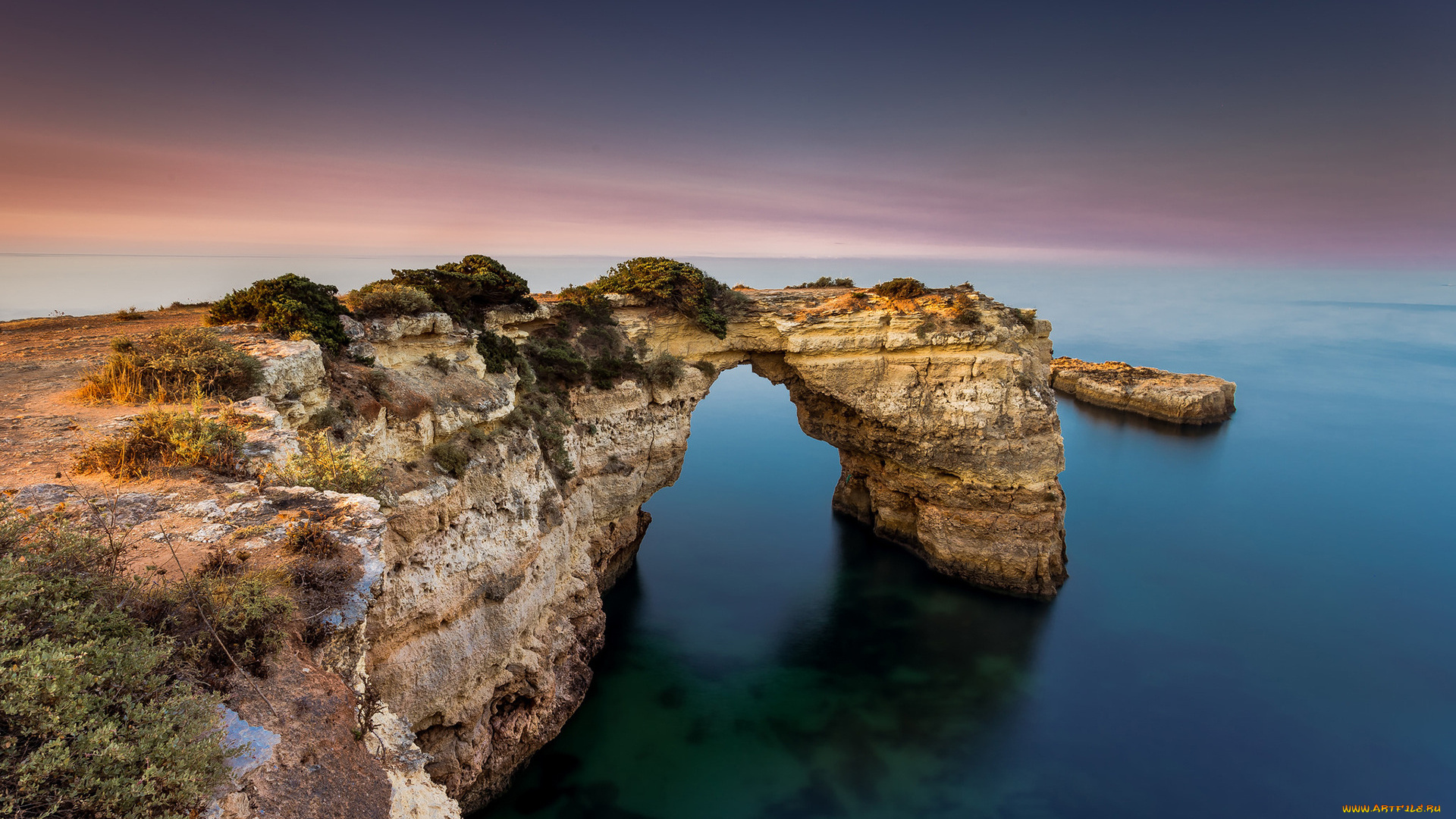 природа, побережье, море, арка, скалы