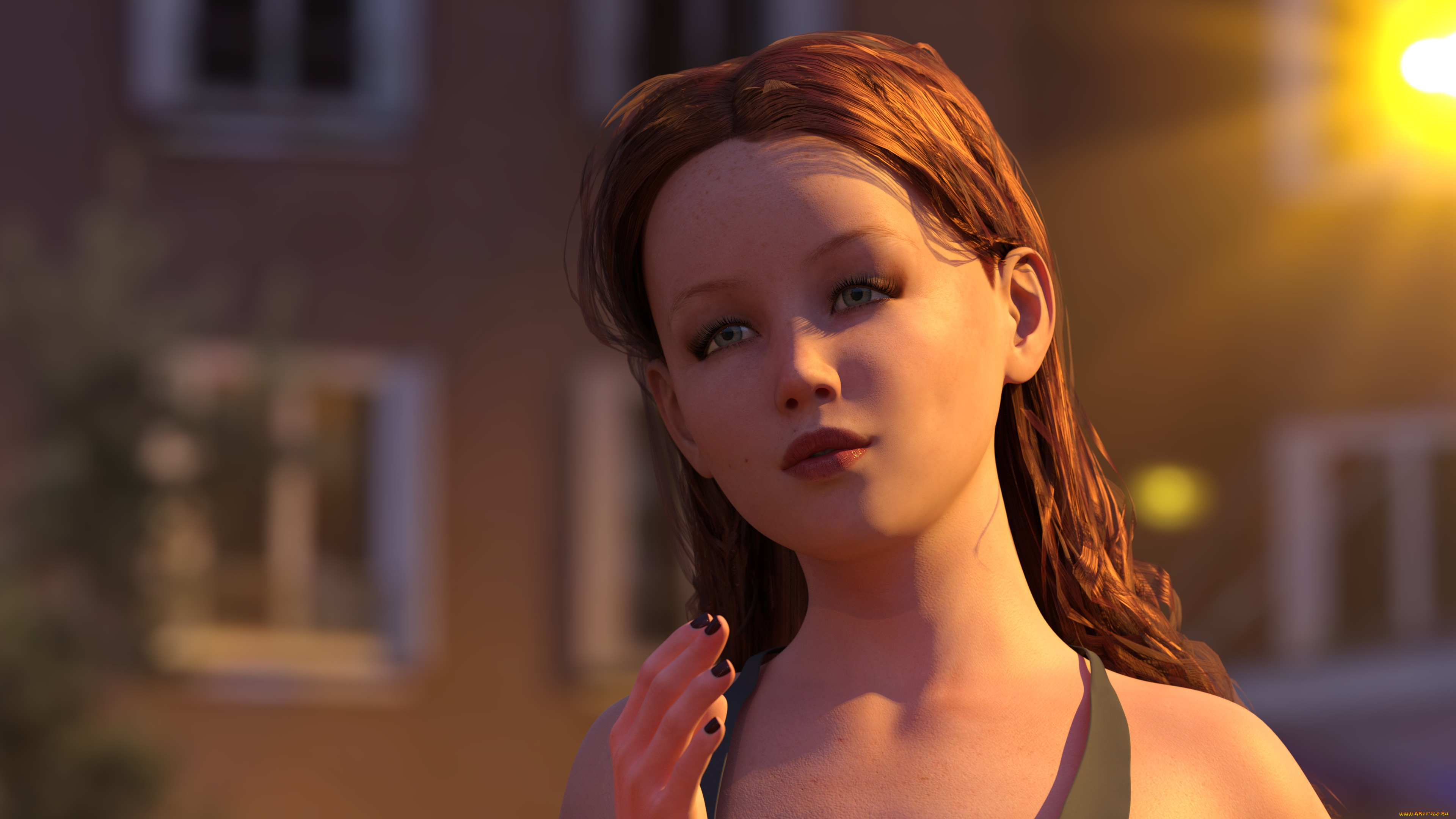 3д, графика, портрет, , portraits, фон, взгляд, девочка