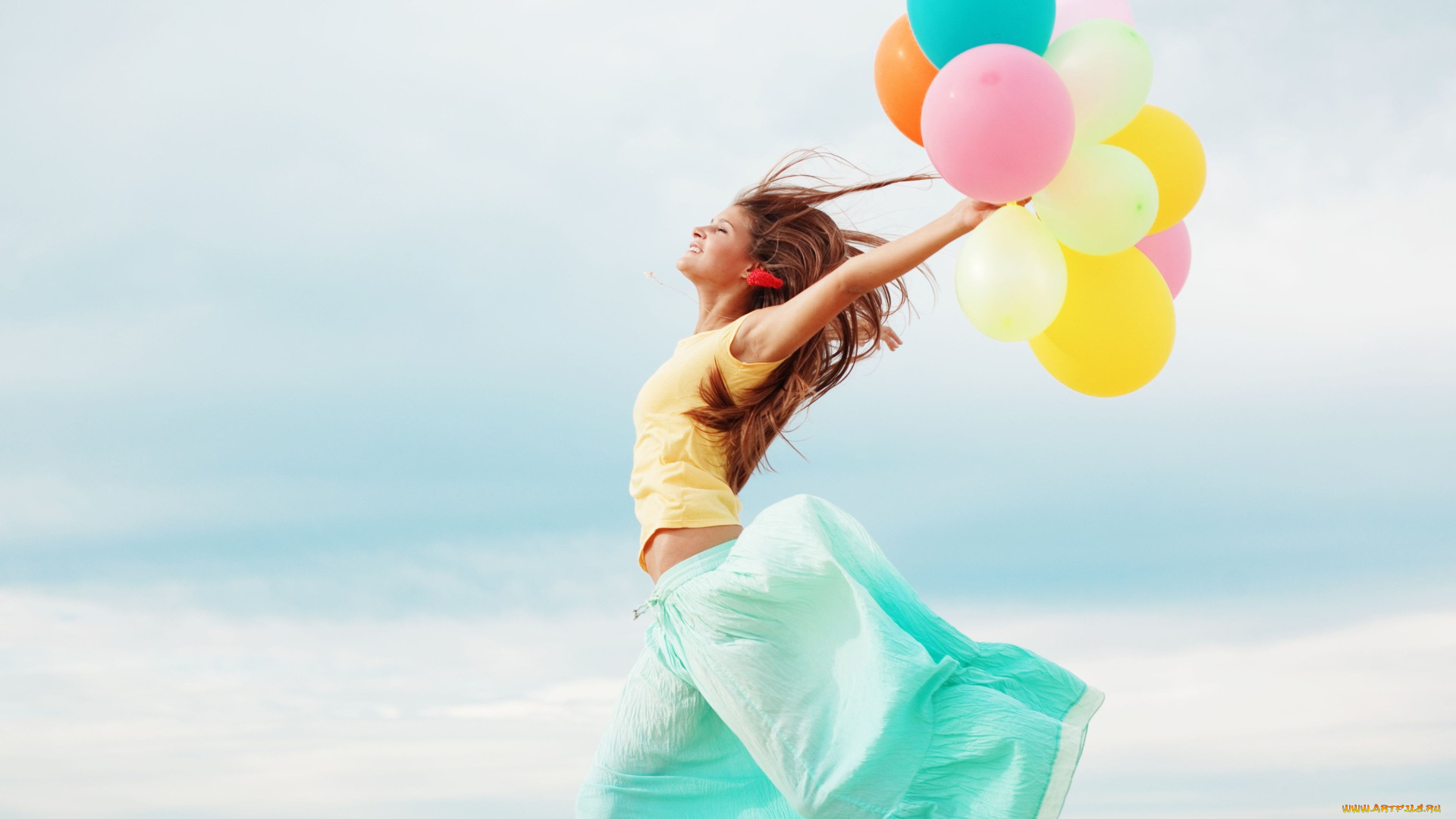 девушки, -unsort, , рыжеволосые, и, другие, шарики, юбка, ветер, топ, рыжая