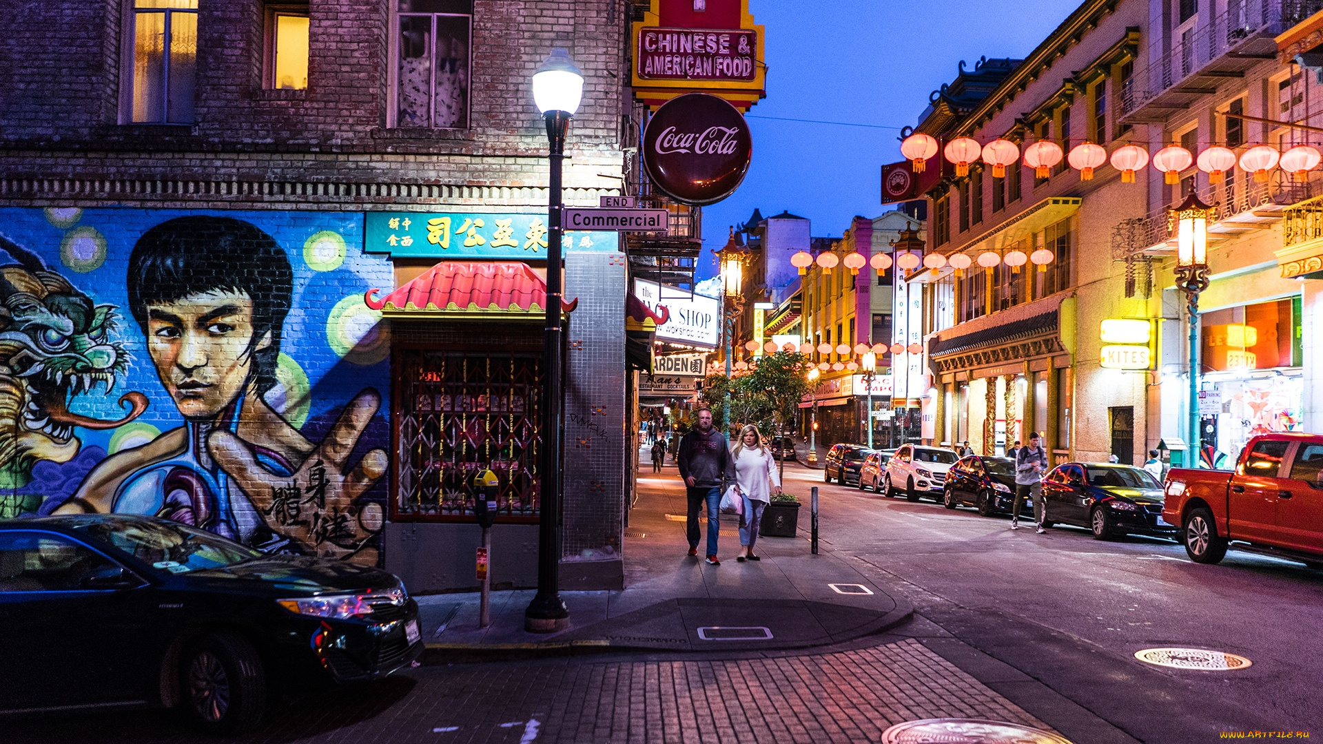 города, сан-франциско, , сша, китайский, квартал, сан-франциско
