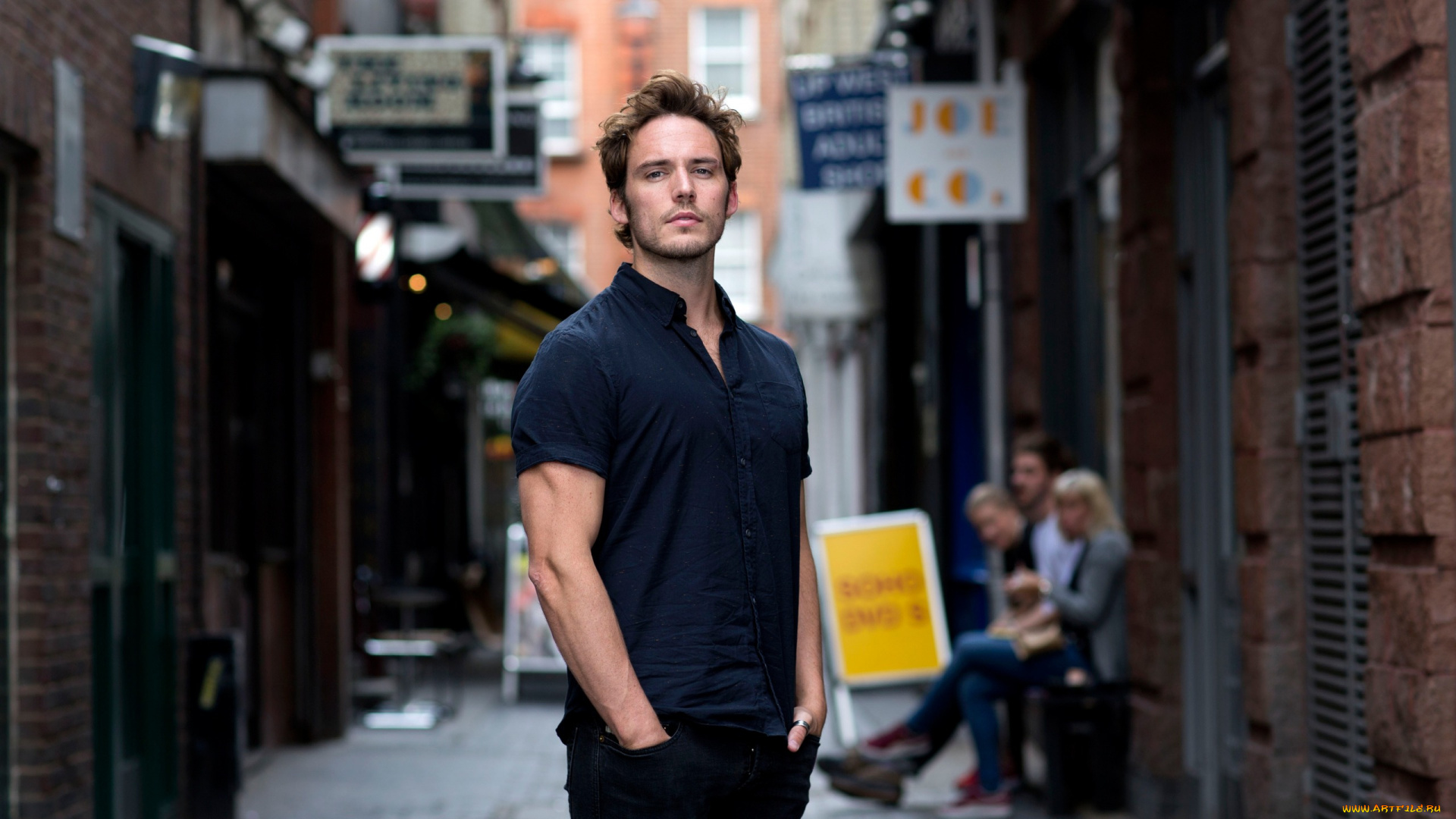 мужчины, sam, claflin, поза