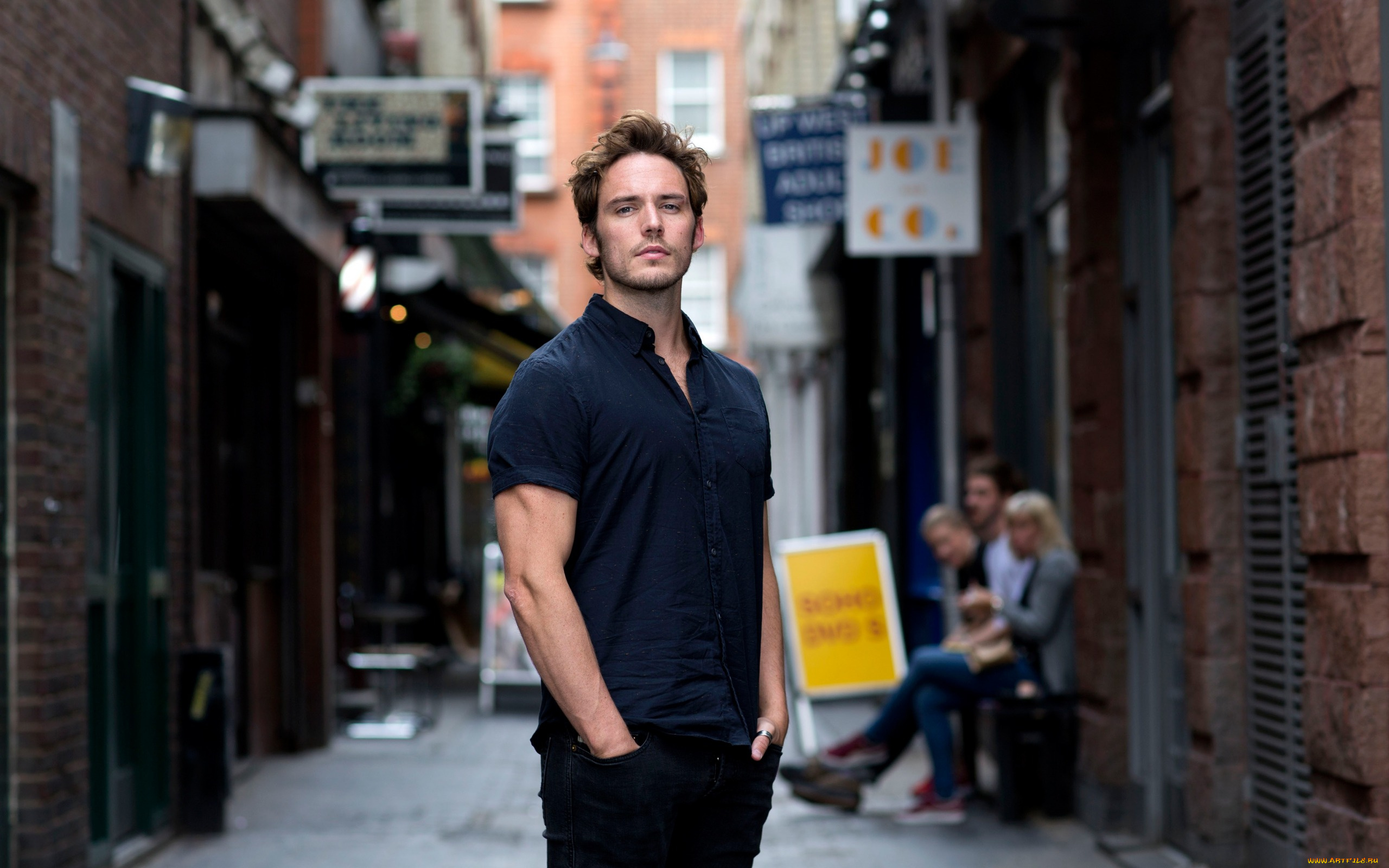 мужчины, sam, claflin, поза