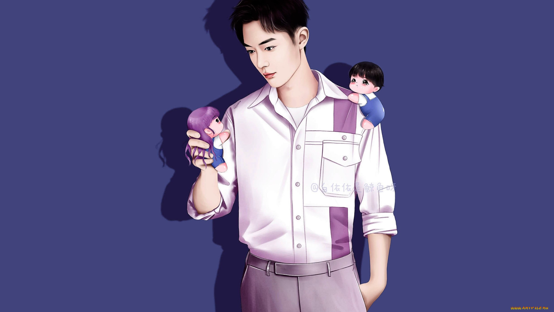 рисованное, люди, человечки, сяо, джань